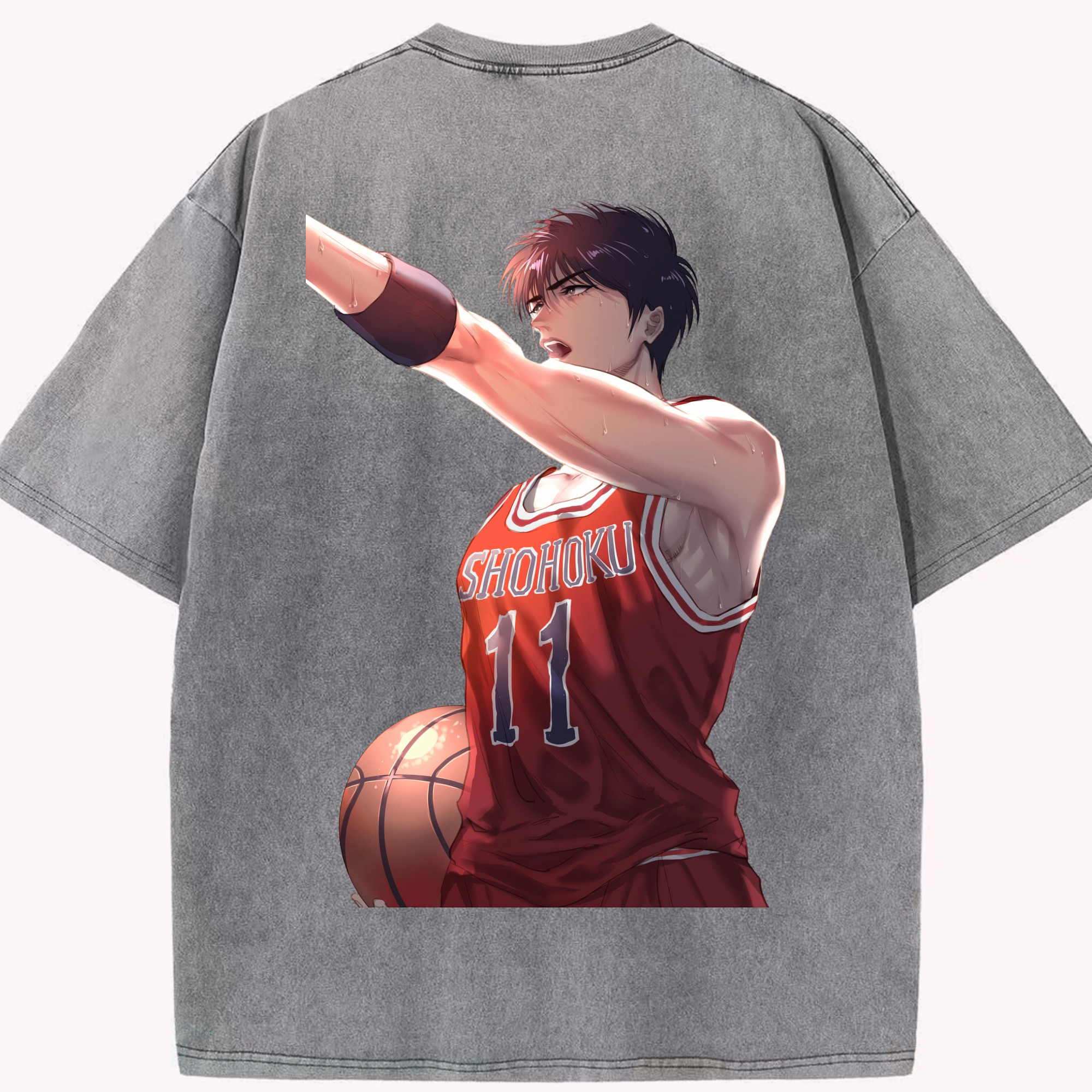 （画像用） SLAM DUNK／スラムダンク 綿100% ヴィンテージ風 半袖Tシャツ（背面プリント）