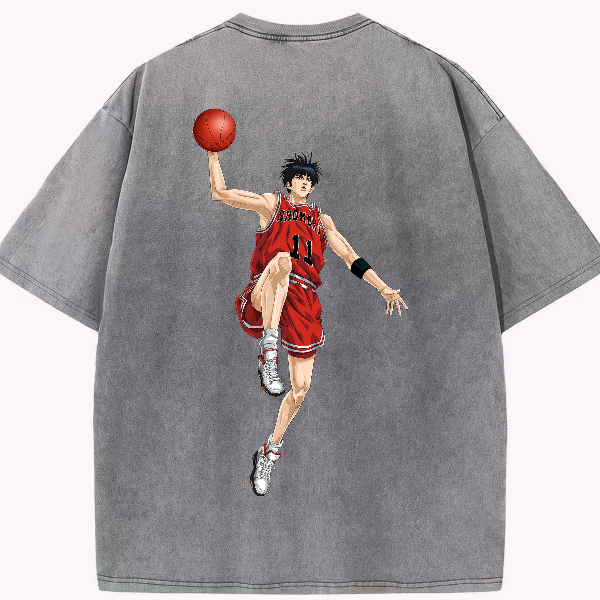 （画像用） SLAM DUNK／スラムダンク 綿100% ヴィンテージ風 半袖Tシャツ（背面プリント）