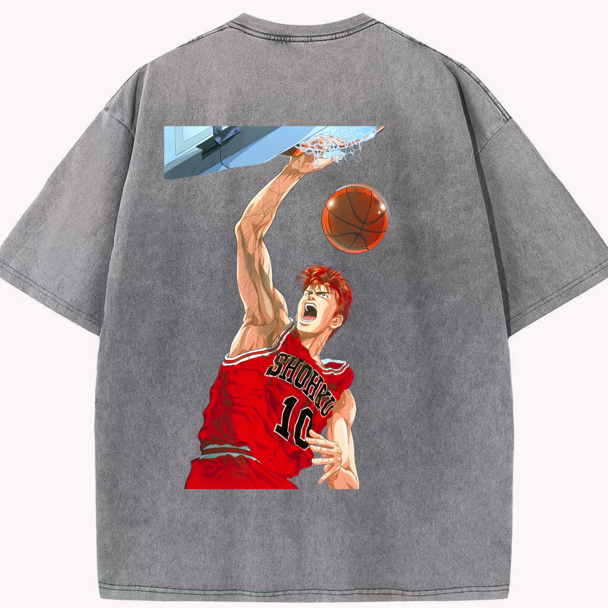（画像用） SLAM DUNK／スラムダンク 綿100% ヴィンテージ風 半袖Tシャツ（背面プリント）
