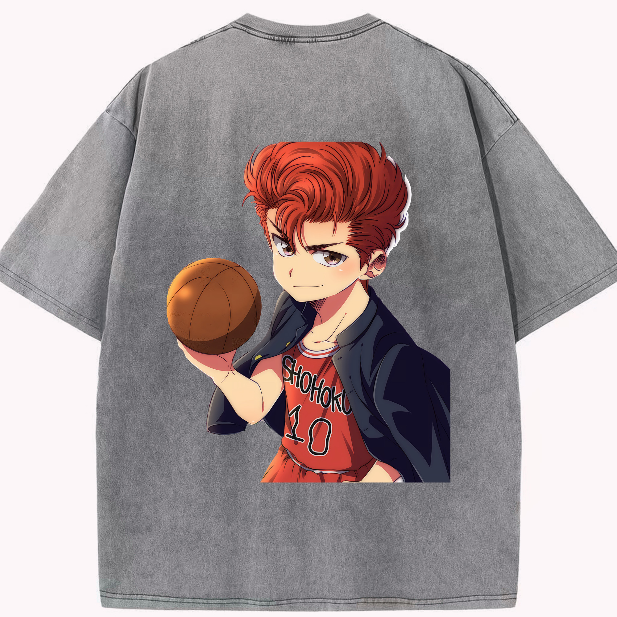 （画像用） SLAM DUNK／スラムダンク 綿100% ヴィンテージ風 半袖Tシャツ（背面プリント）