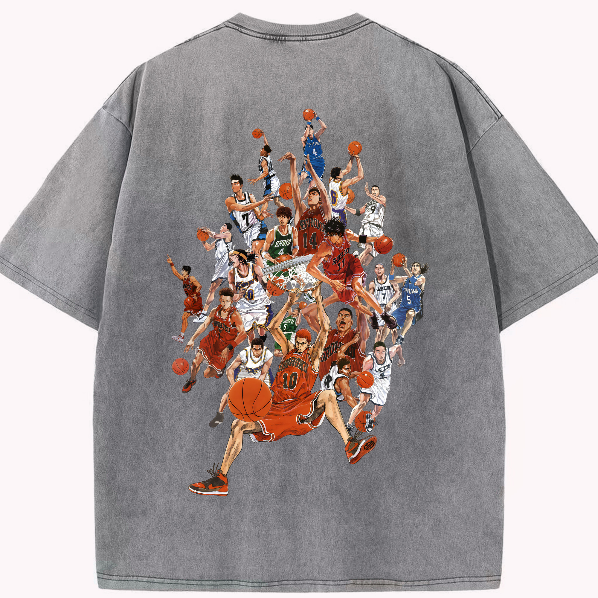 （画像用） SLAM DUNK／スラムダンク 綿100% ヴィンテージ風 半袖Tシャツ（背面プリント）