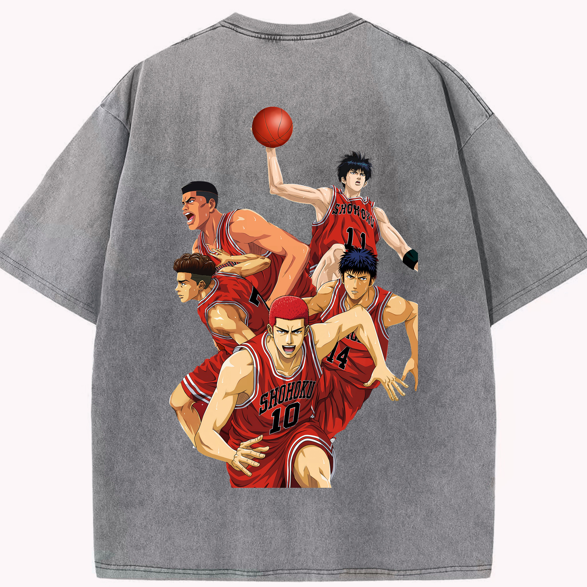 （画像用） SLAM DUNK／スラムダンク 綿100% ヴィンテージ風 半袖Tシャツ（背面プリント）