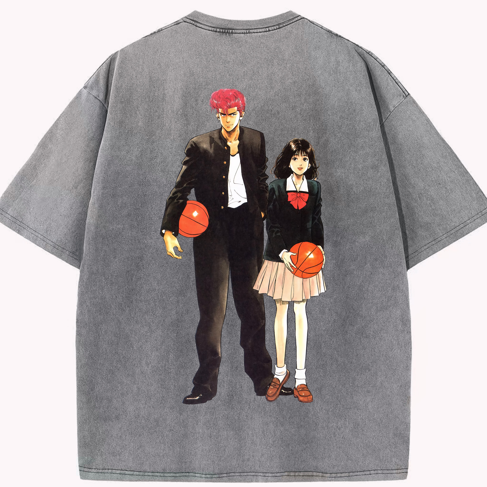（画像用） SLAM DUNK／スラムダンク 綿100% ヴィンテージ風 半袖Tシャツ（背面プリント）