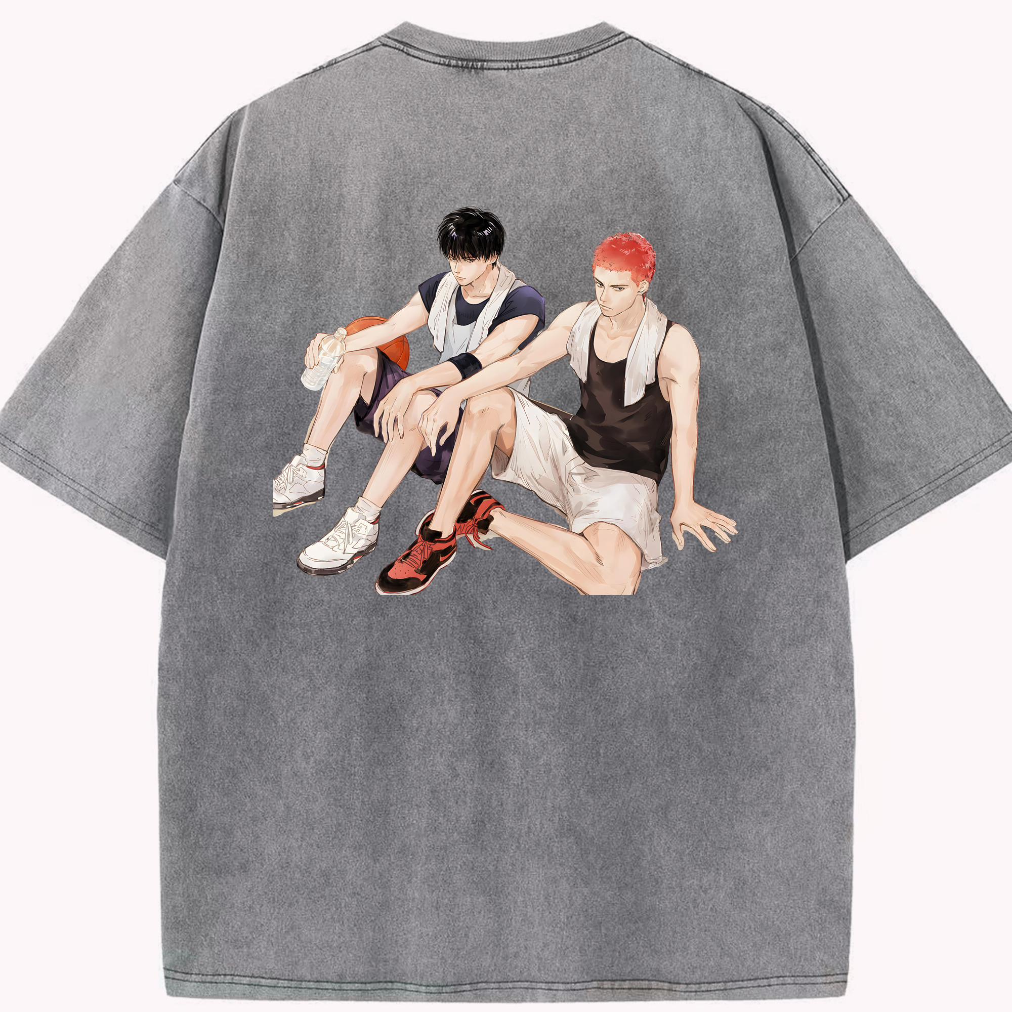 （画像用） SLAM DUNK／スラムダンク 綿100% ヴィンテージ風 半袖Tシャツ（背面プリント）