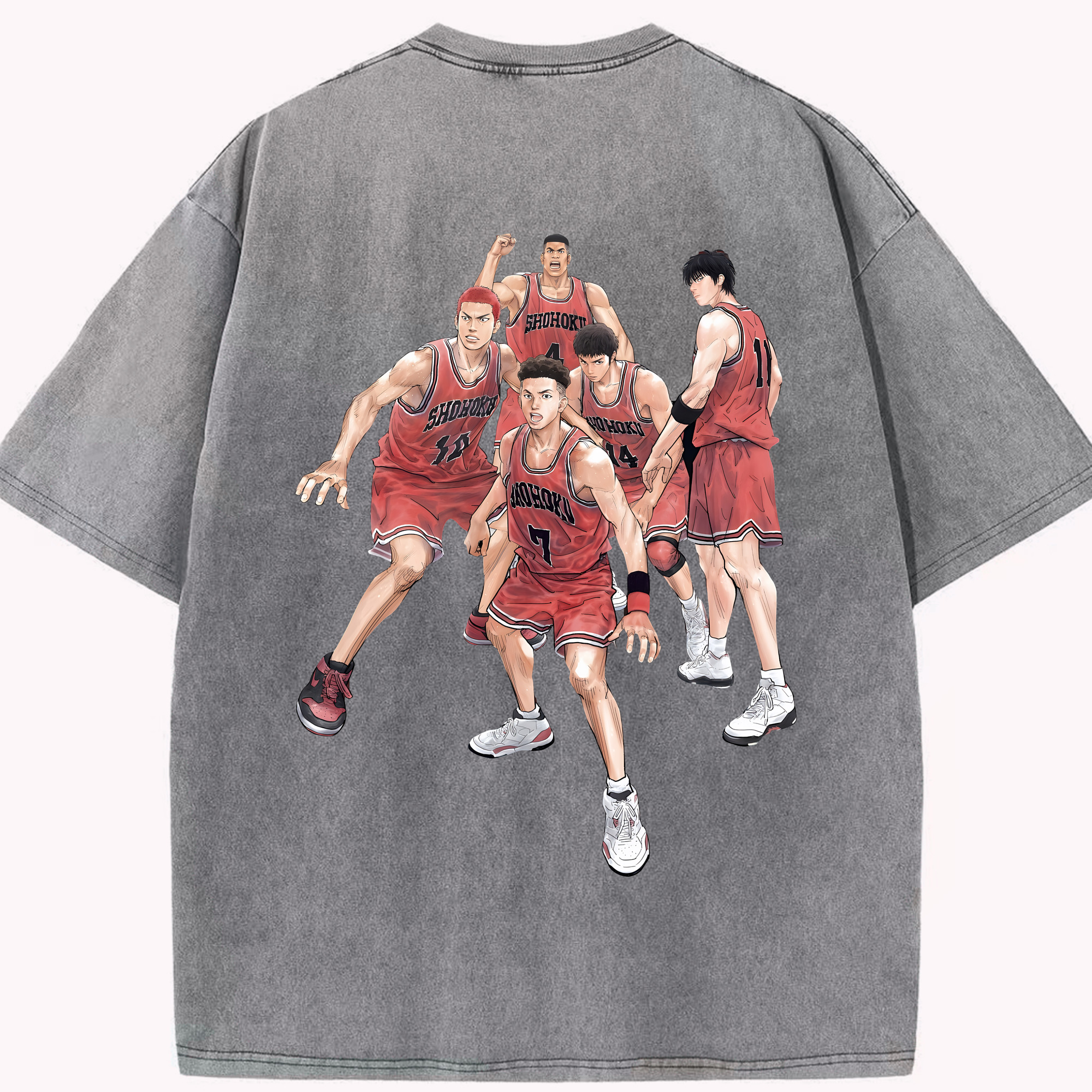 （画像用） SLAM DUNK／スラムダンク 綿100% ヴィンテージ風 半袖Tシャツ（背面プリント）