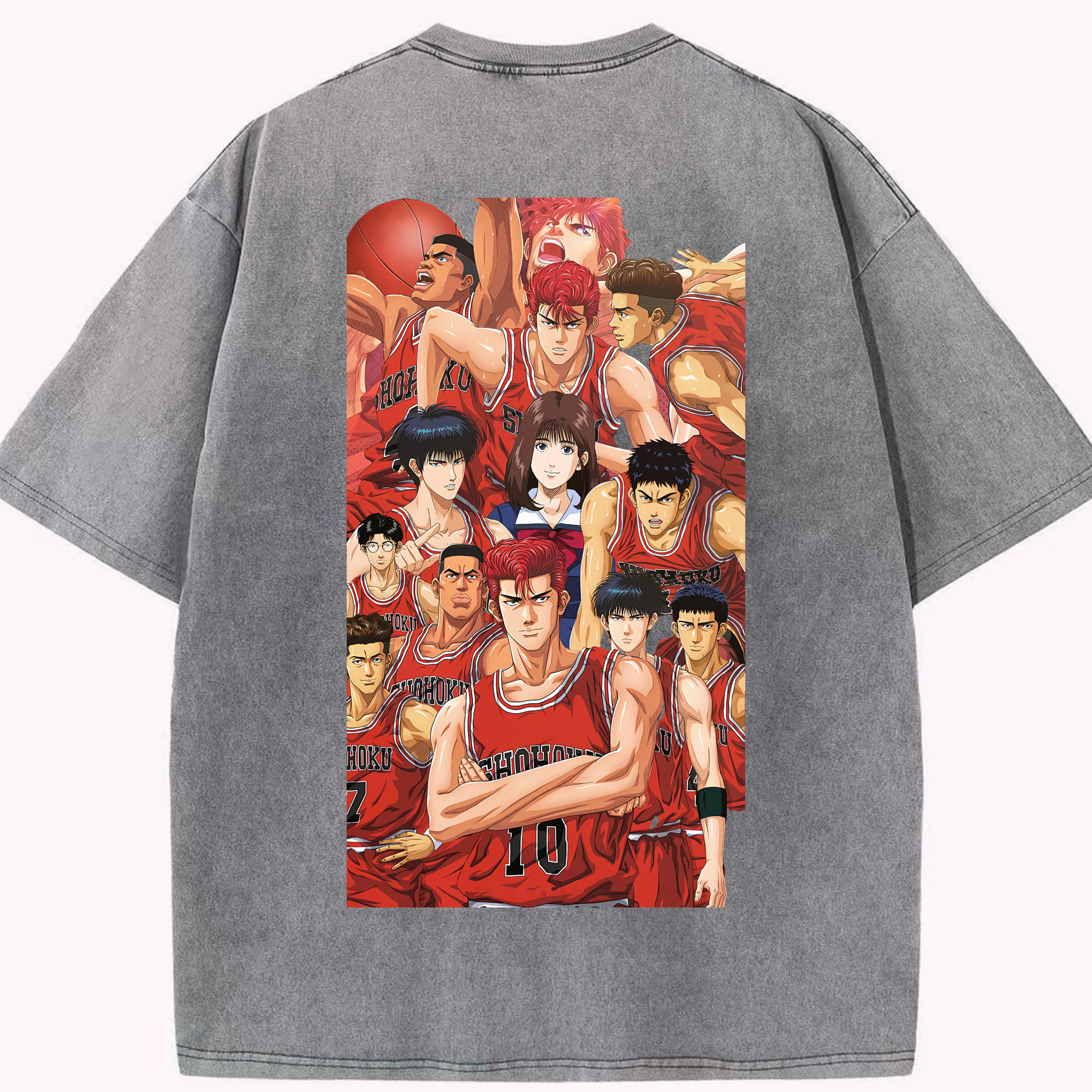 （画像用） SLAM DUNK／スラムダンク 綿100% ヴィンテージ風 半袖Tシャツ（背面プリント）