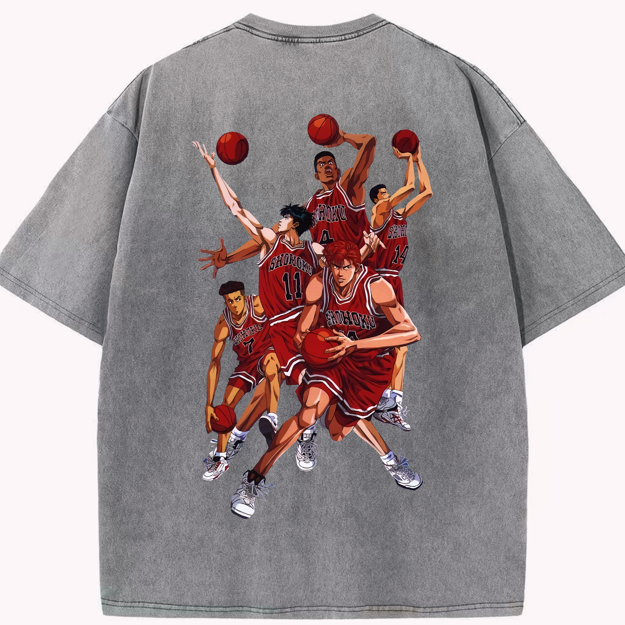 （画像用） SLAM DUNK／スラムダンク 綿100% ヴィンテージ風 半袖Tシャツ（背面プリント）