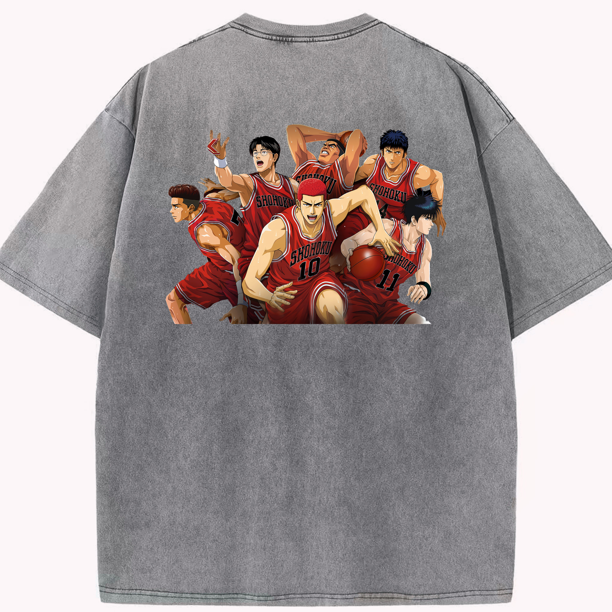 （画像用） SLAM DUNK／スラムダンク 綿100% ヴィンテージ風 半袖Tシャツ（背面プリント）