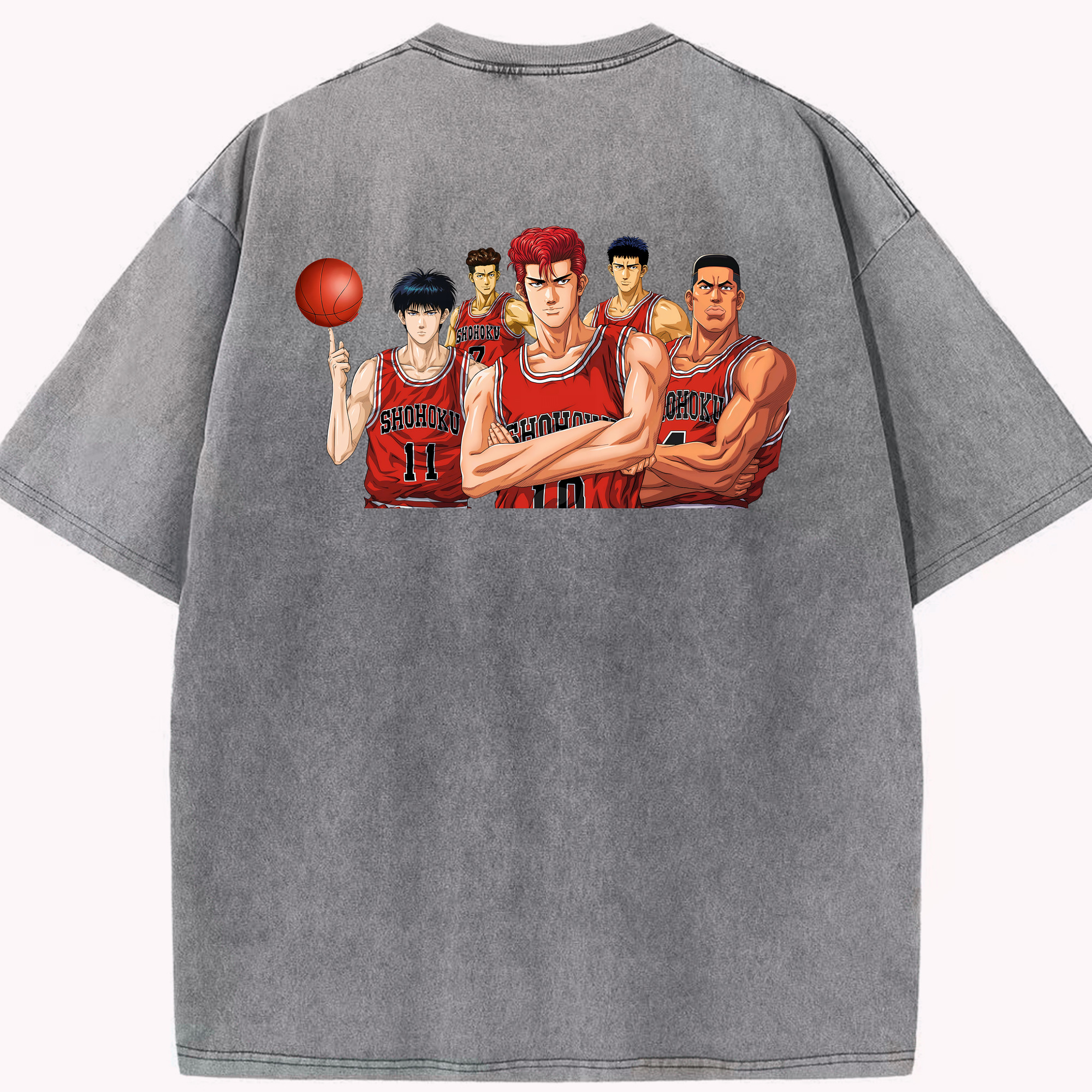 （画像用） SLAM DUNK／スラムダンク 綿100% ヴィンテージ風 半袖Tシャツ（背面プリント）