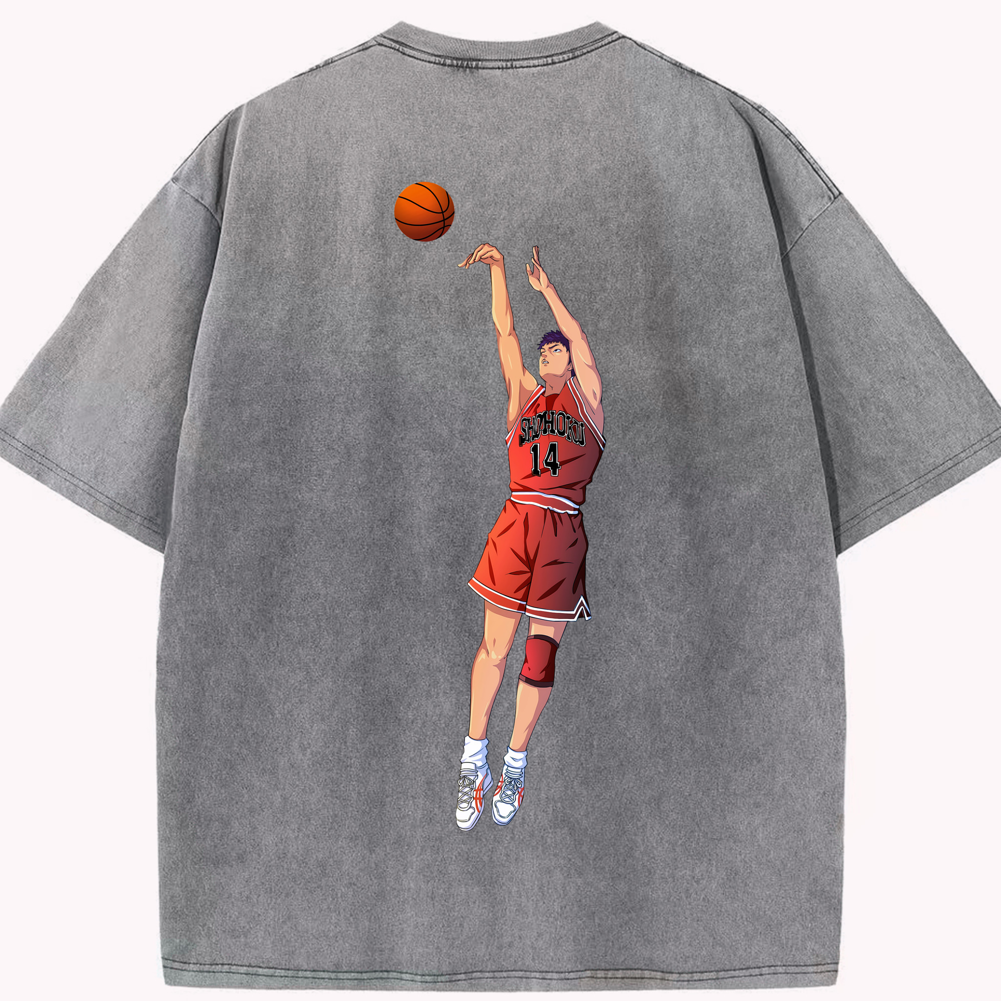 （画像用） SLAM DUNK／スラムダンク 綿100% ヴィンテージ風 半袖Tシャツ（背面プリント）