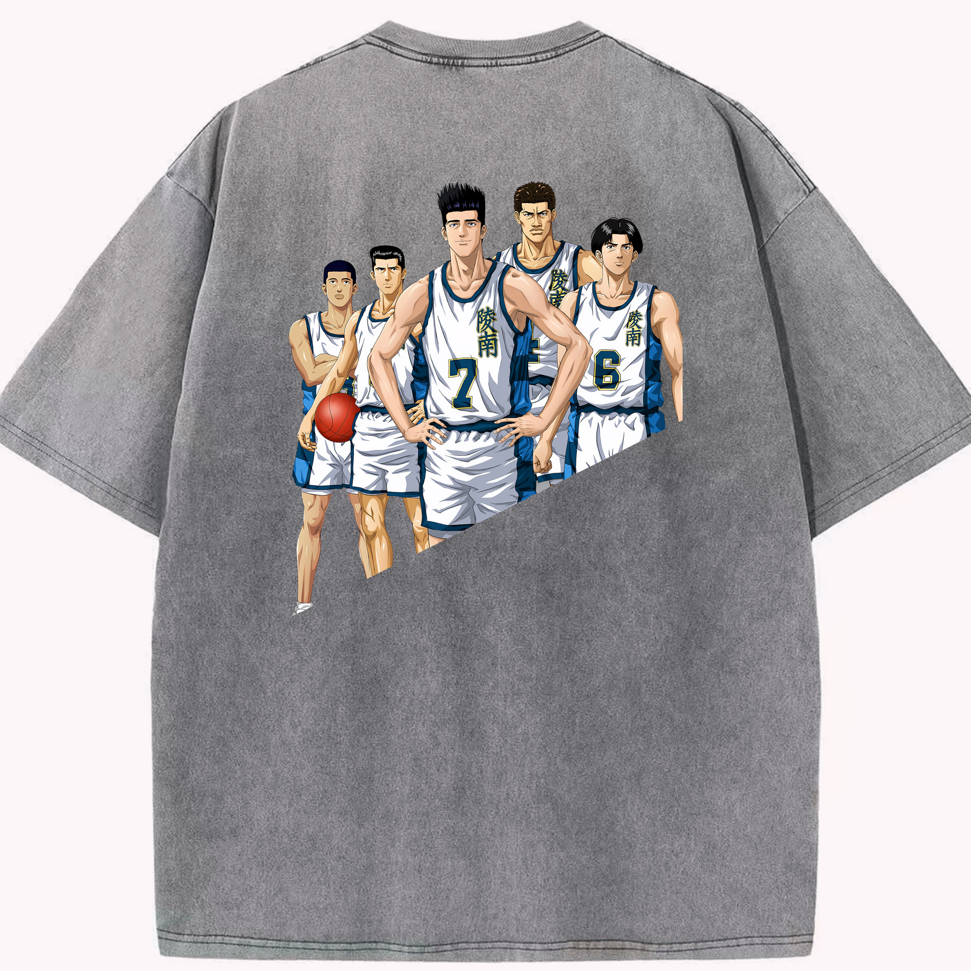 （画像用） SLAM DUNK／スラムダンク 綿100% ヴィンテージ風 半袖Tシャツ（背面プリント）