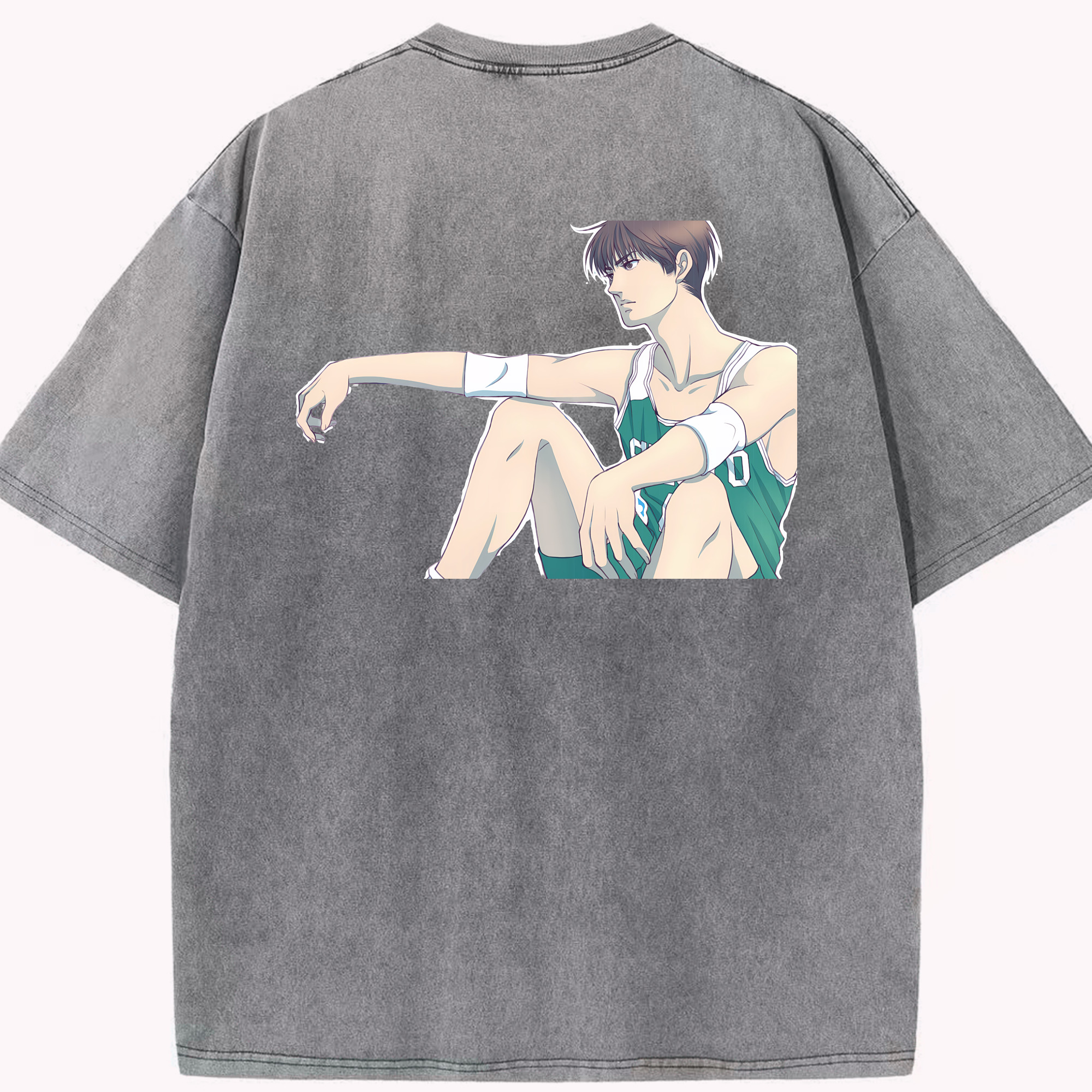 SLAM DUNK／スラムダンク 綿100% ヴィンテージ風 半袖Tシャツ（背面プリント）