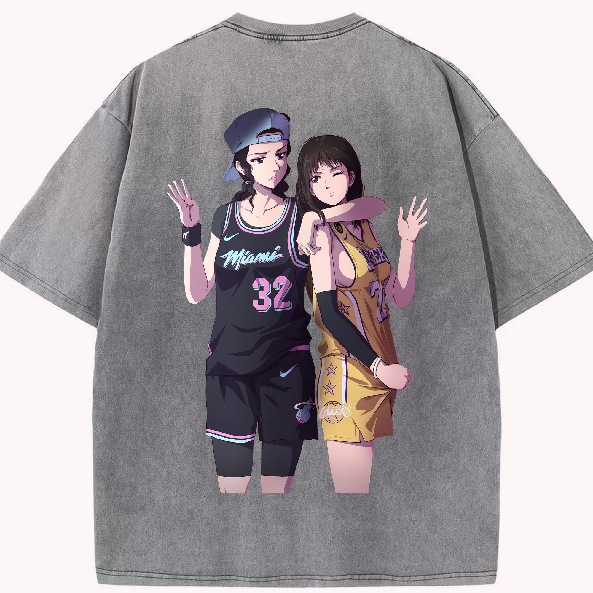 SLAM DUNK／スラムダンク 綿100% ヴィンテージ風 半袖Tシャツ（背面プリント）