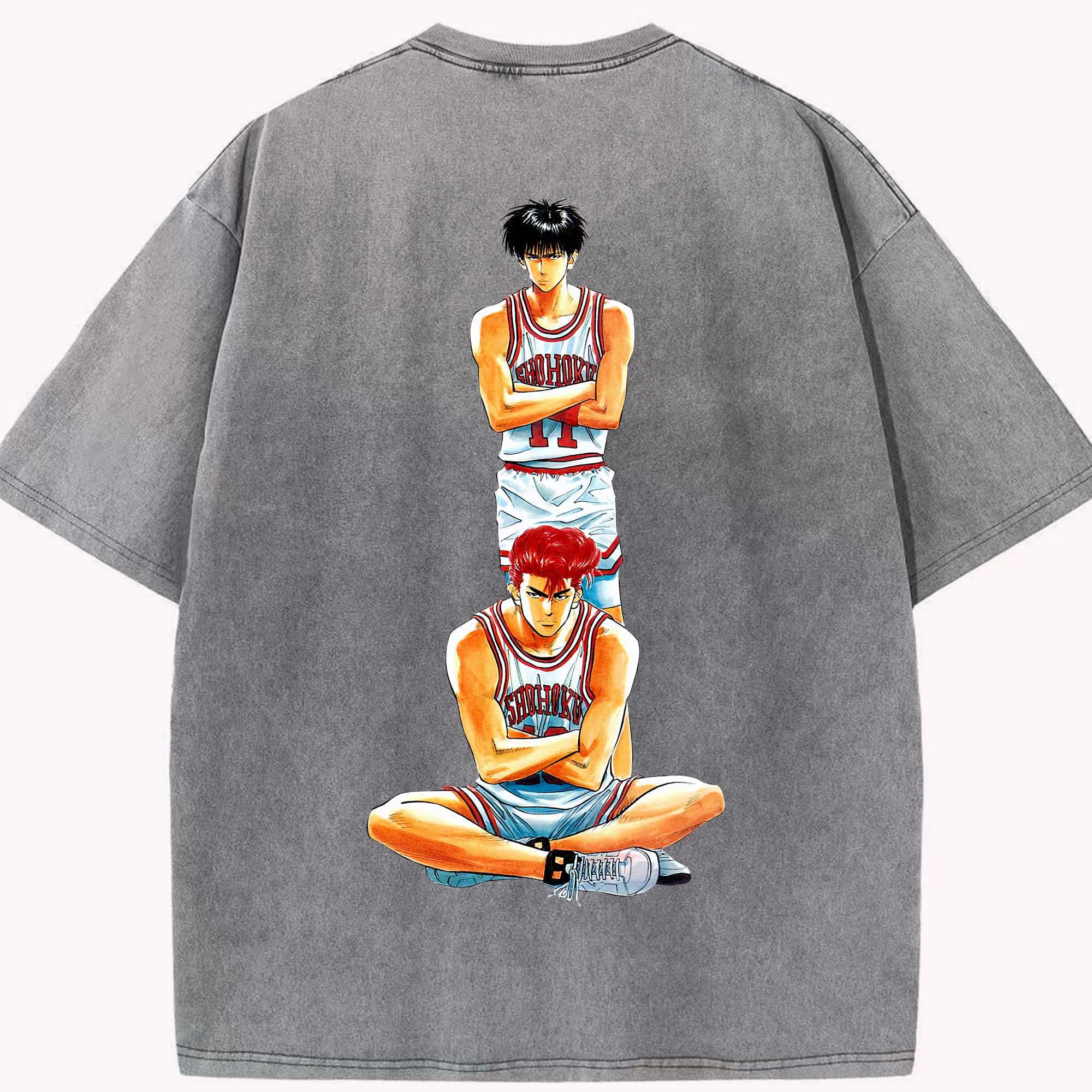 （画像用） SLAM DUNK／スラムダンク 綿100% ヴィンテージ風 半袖Tシャツ（背面プリント）