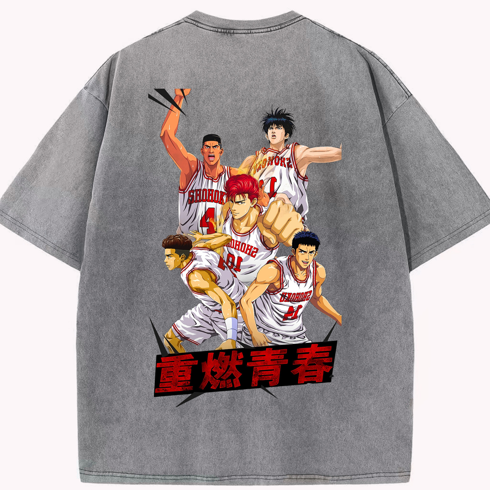 （画像用） SLAM DUNK／スラムダンク 綿100% ヴィンテージ風 半袖Tシャツ（背面プリント）