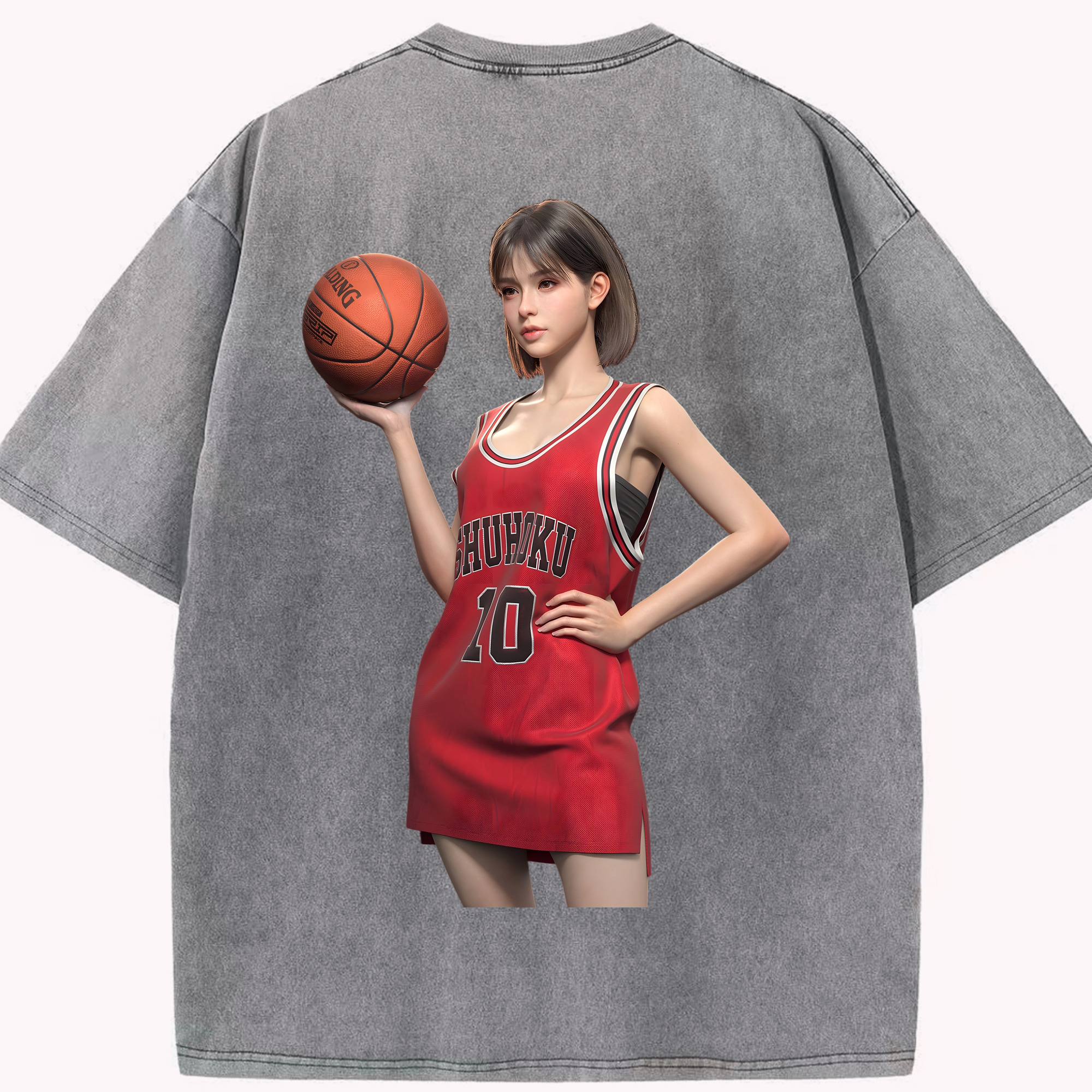 SLAM DUNK／スラムダンク 綿100% ヴィンテージ風 半袖Tシャツ（背面プリント）