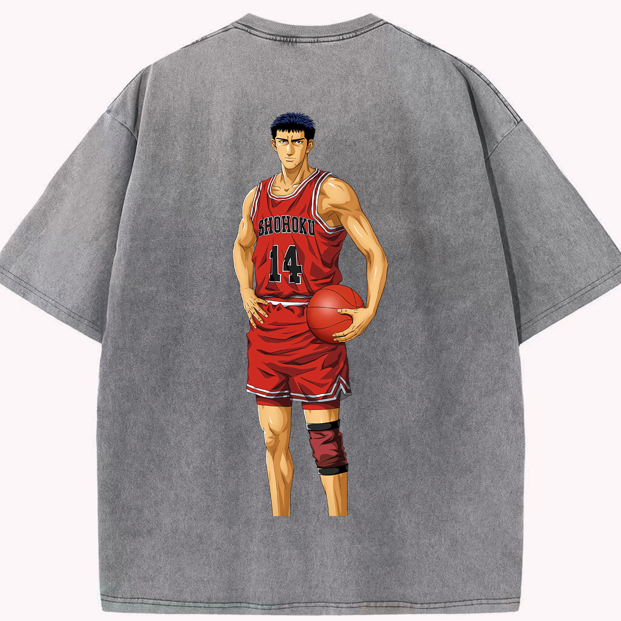 SLAM DUNK／スラムダンク 綿100% ヴィンテージ風 半袖Tシャツ（背面プリント）