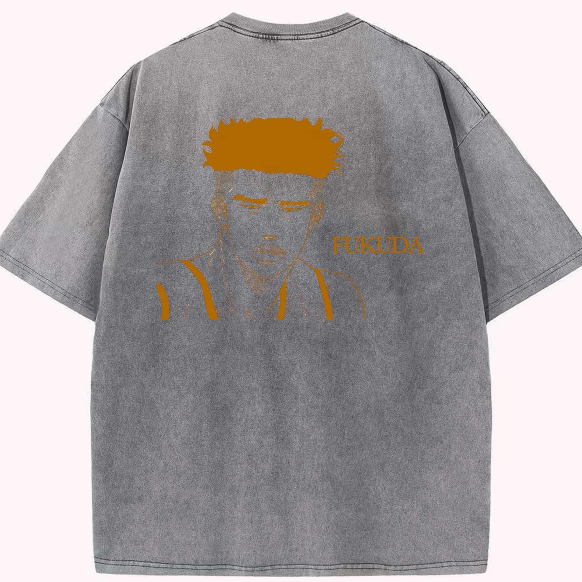 SLAM DUNK／スラムダンク 綿100% ヴィンテージ風 半袖Tシャツ（背面プリント）