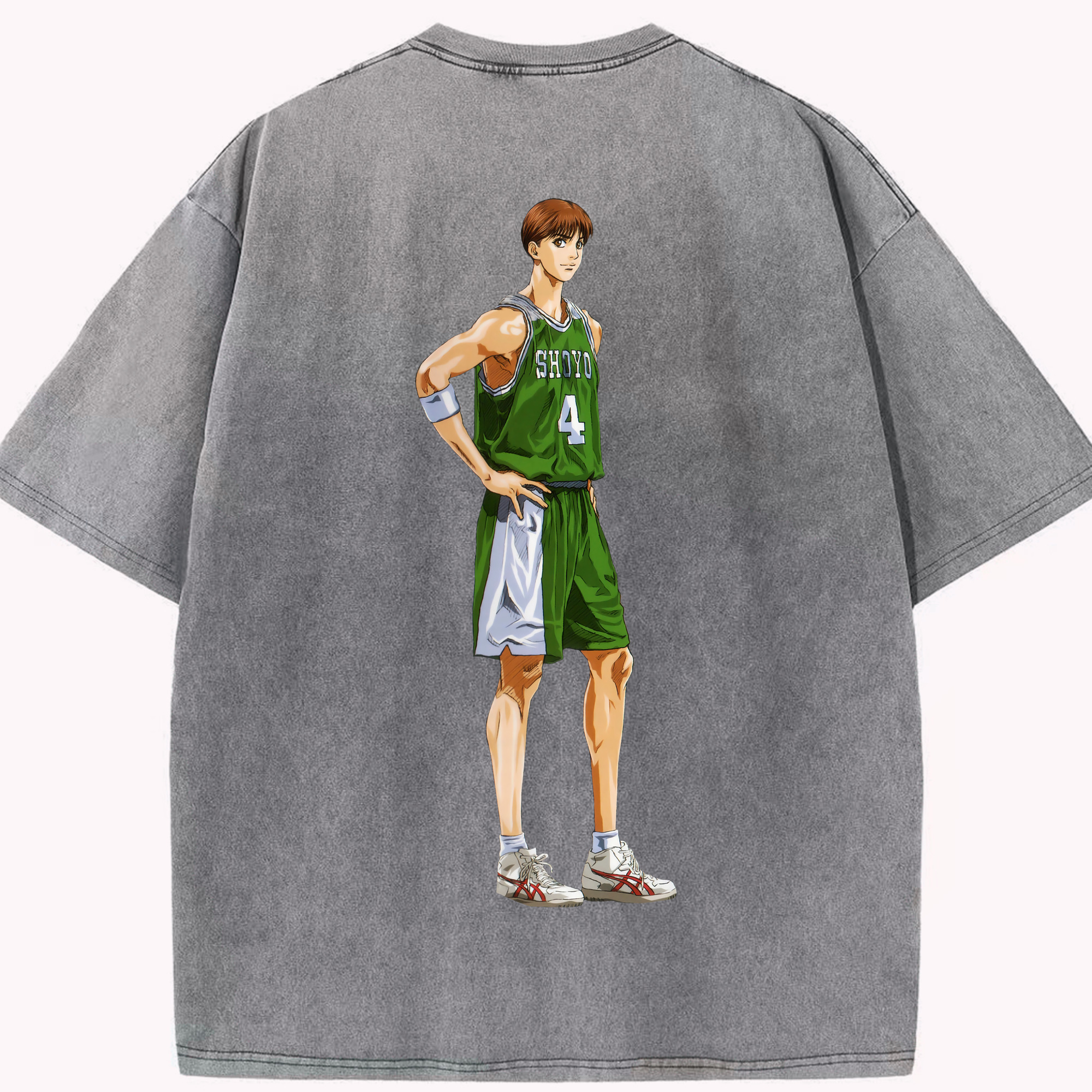 SLAM DUNK／スラムダンク 綿100% ヴィンテージ風 半袖Tシャツ（背面プリント）