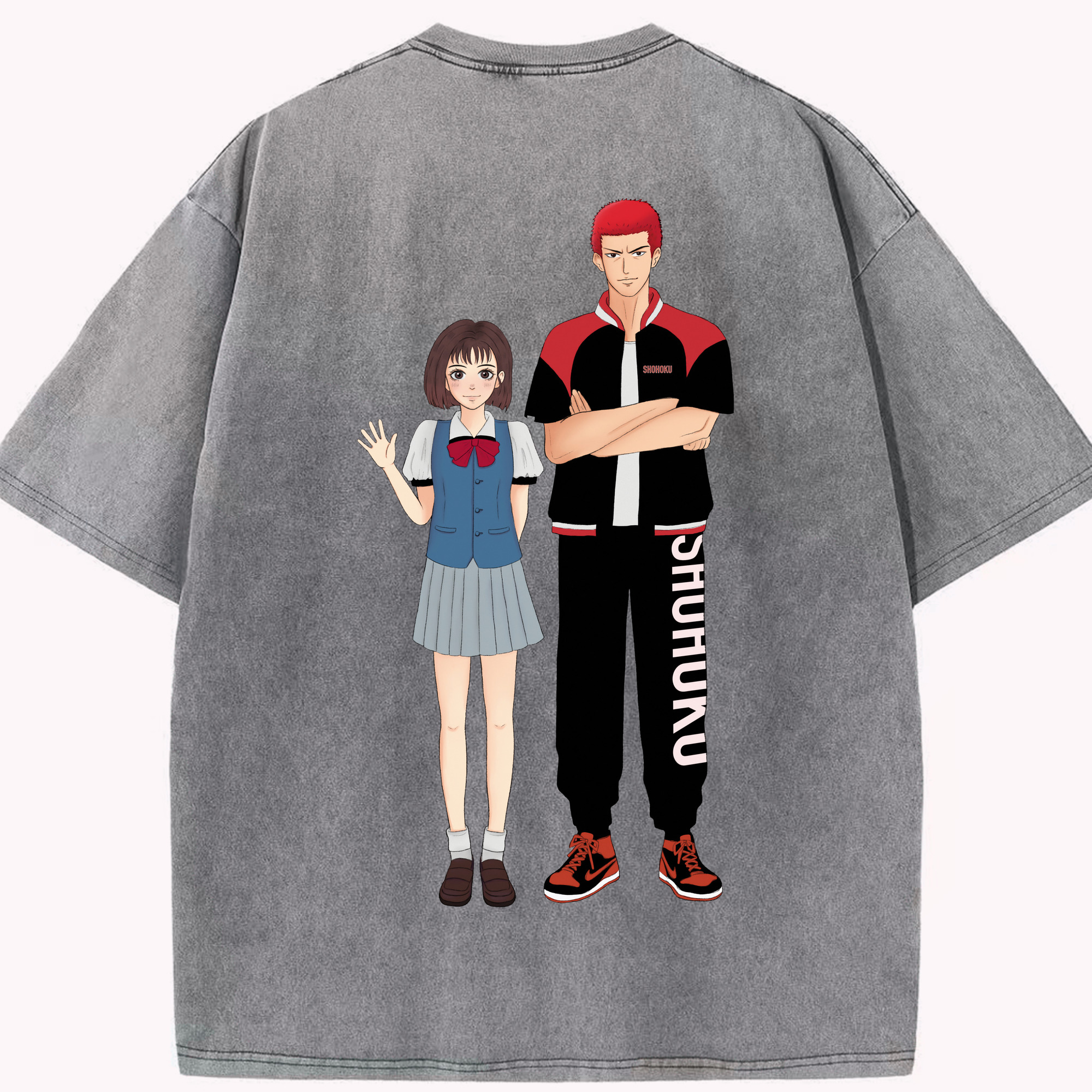 （画像用） SLAM DUNK／スラムダンク 綿100% ヴィンテージ風 半袖Tシャツ（背面プリント）