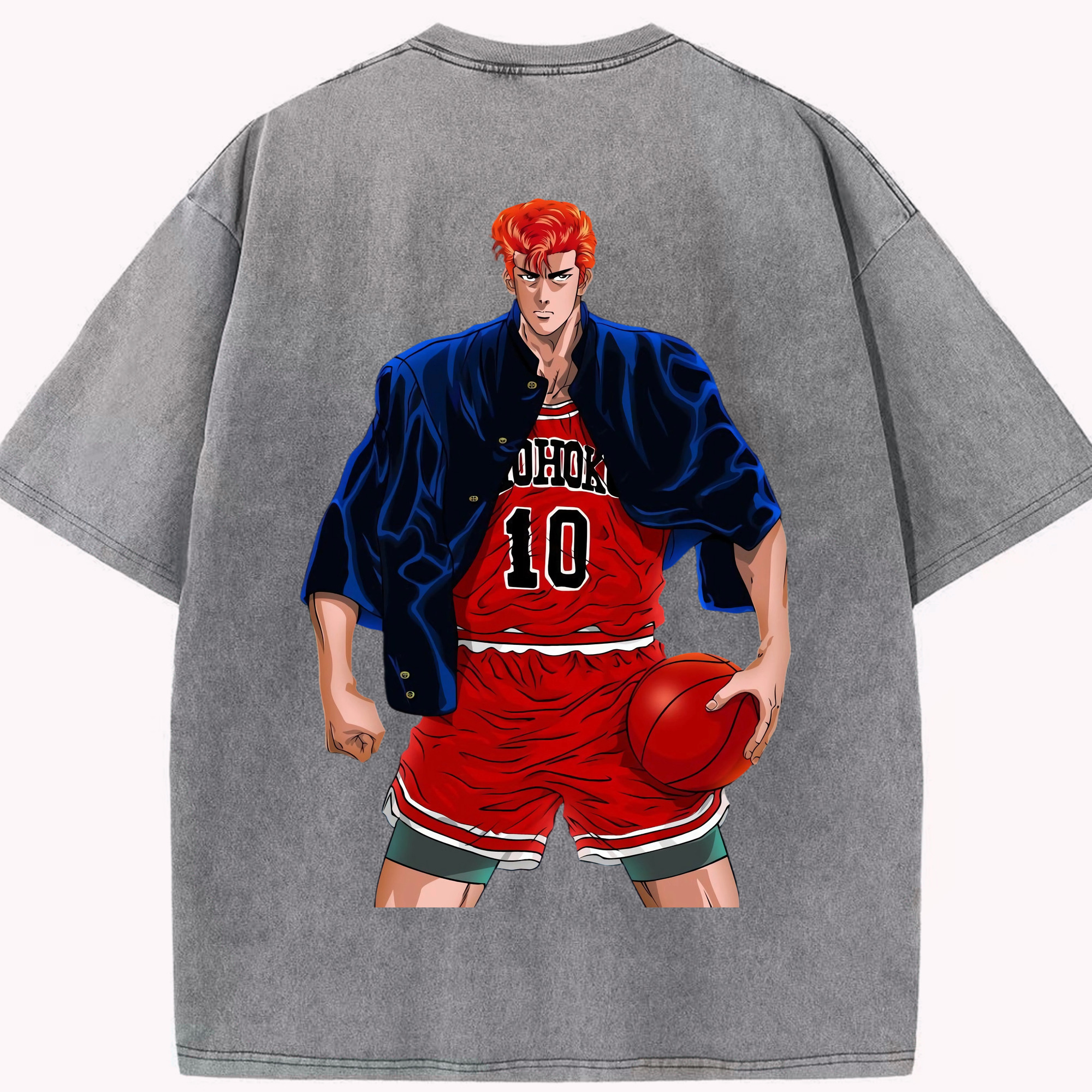 （画像用） SLAM DUNK／スラムダンク 綿100% ヴィンテージ風 半袖Tシャツ（背面プリント）