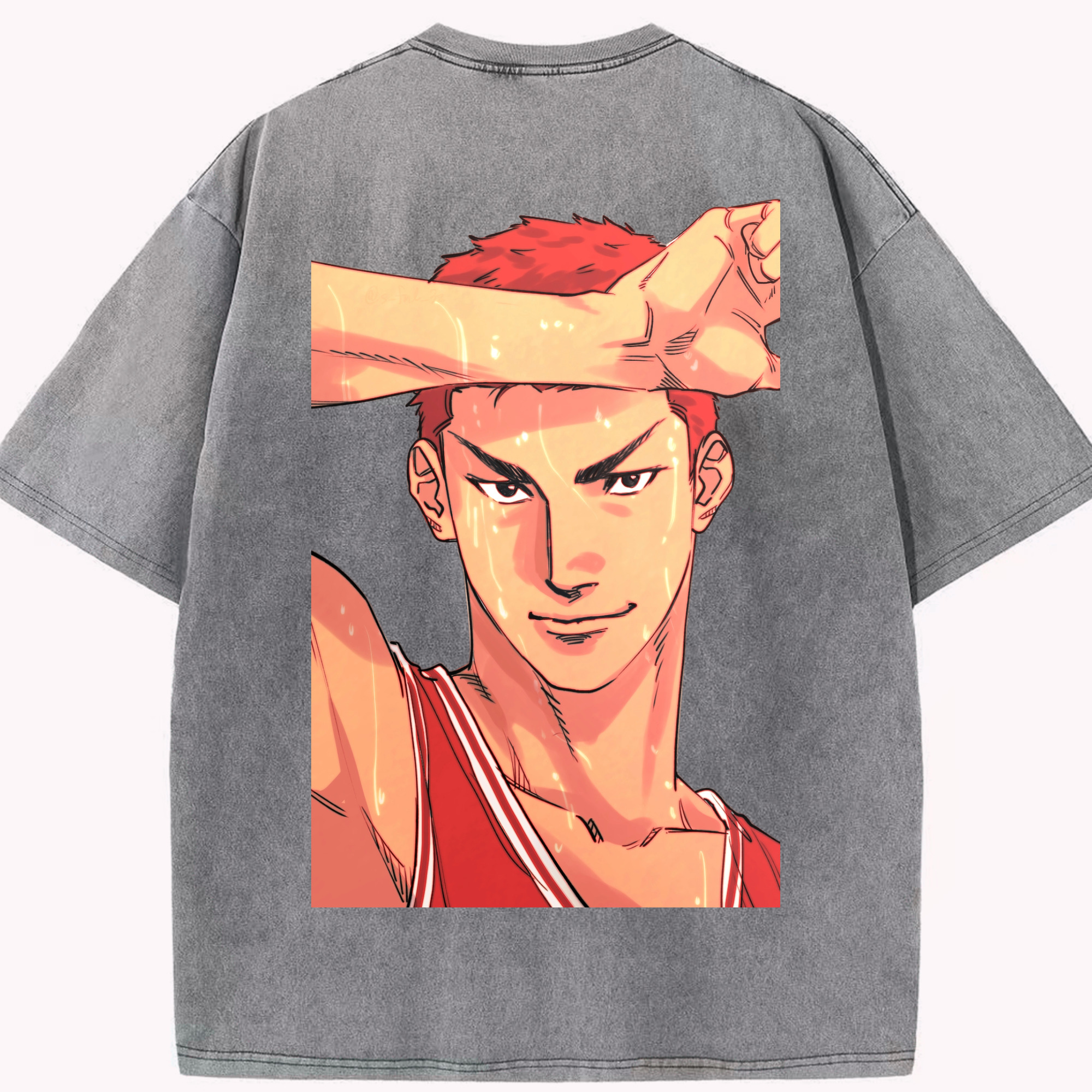（画像用） SLAM DUNK／スラムダンク 綿100% ヴィンテージ風 半袖Tシャツ（背面プリント）