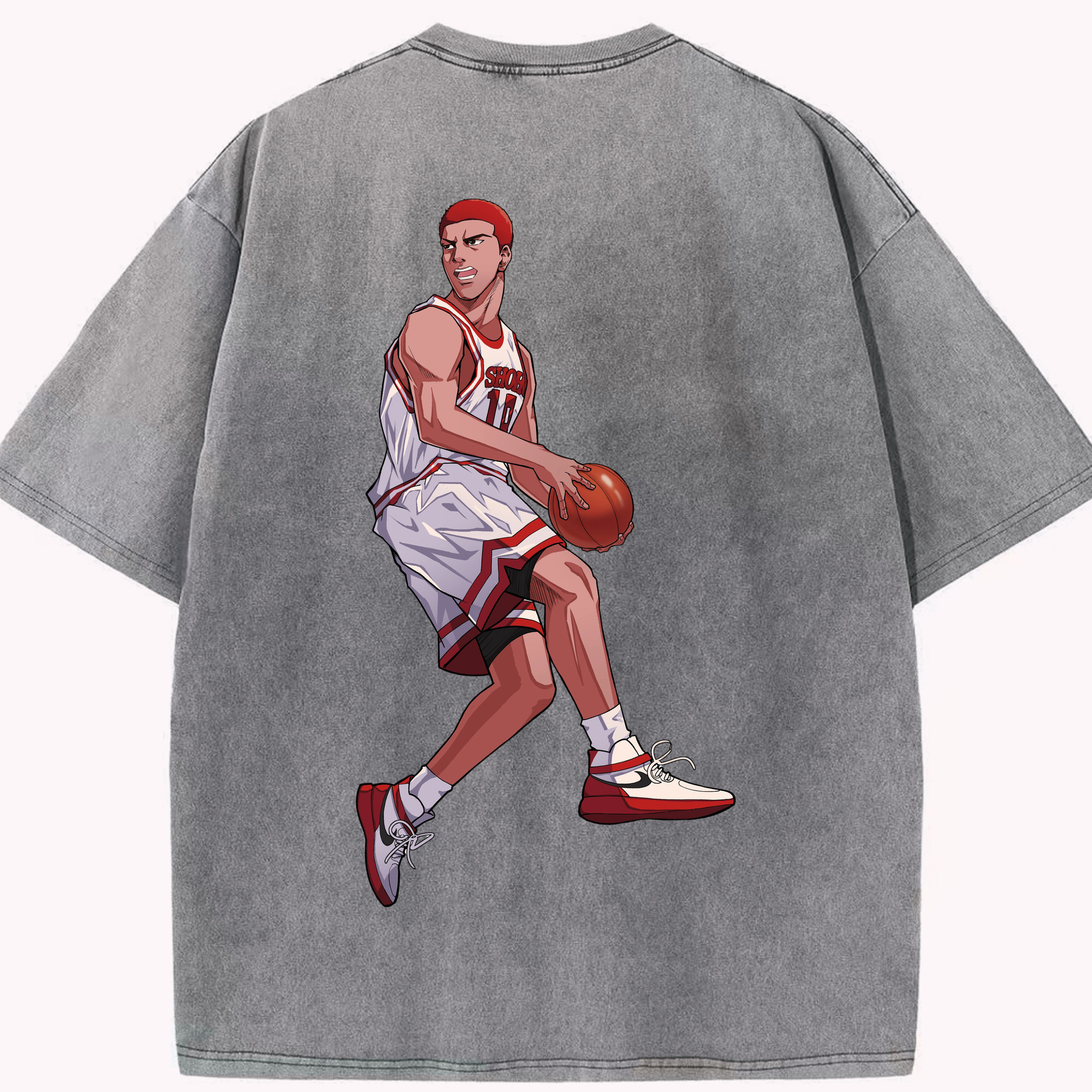 （画像用） SLAM DUNK／スラムダンク 綿100% ヴィンテージ風 半袖Tシャツ（背面プリント）