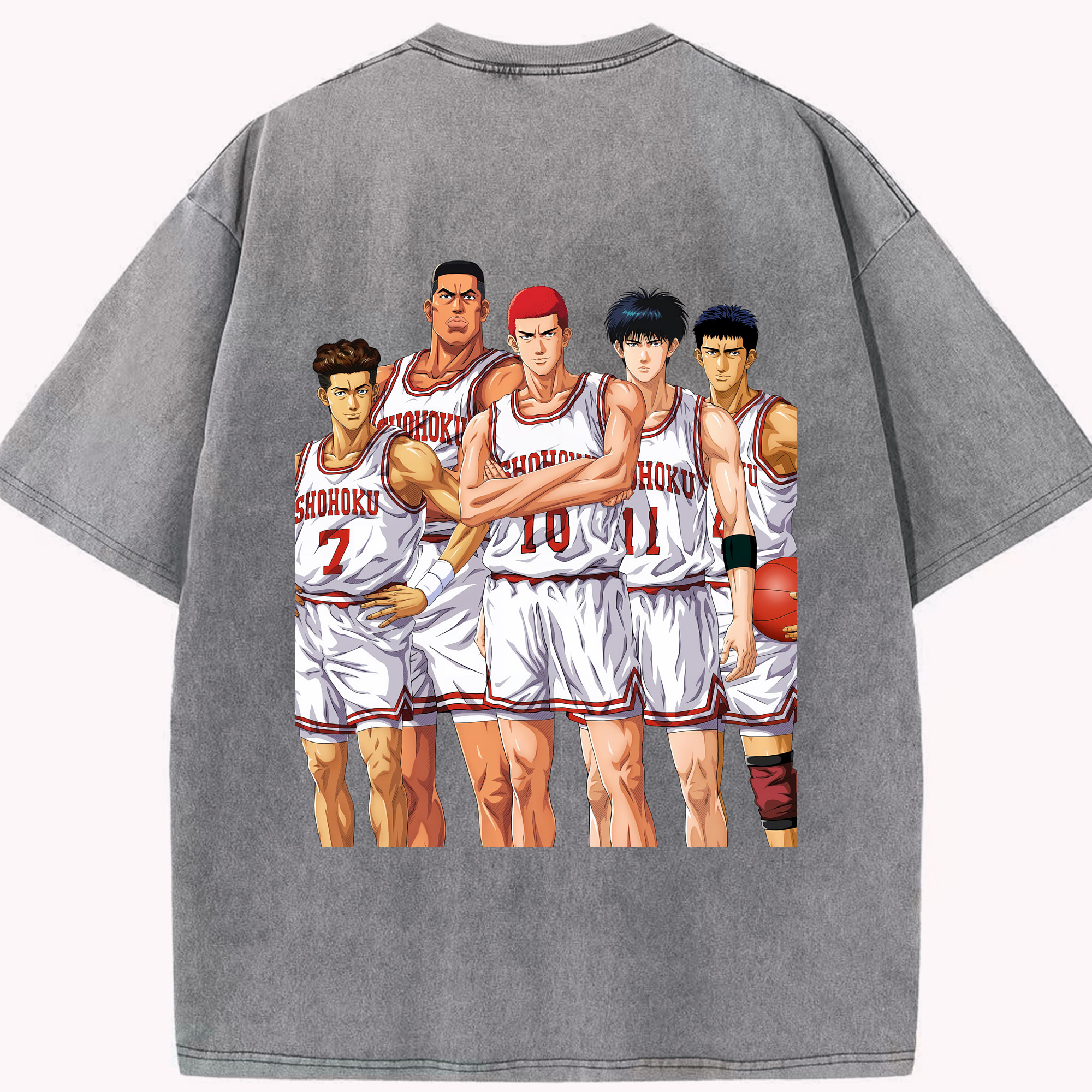 （画像用） SLAM DUNK／スラムダンク 綿100% ヴィンテージ風 半袖Tシャツ（背面プリント）