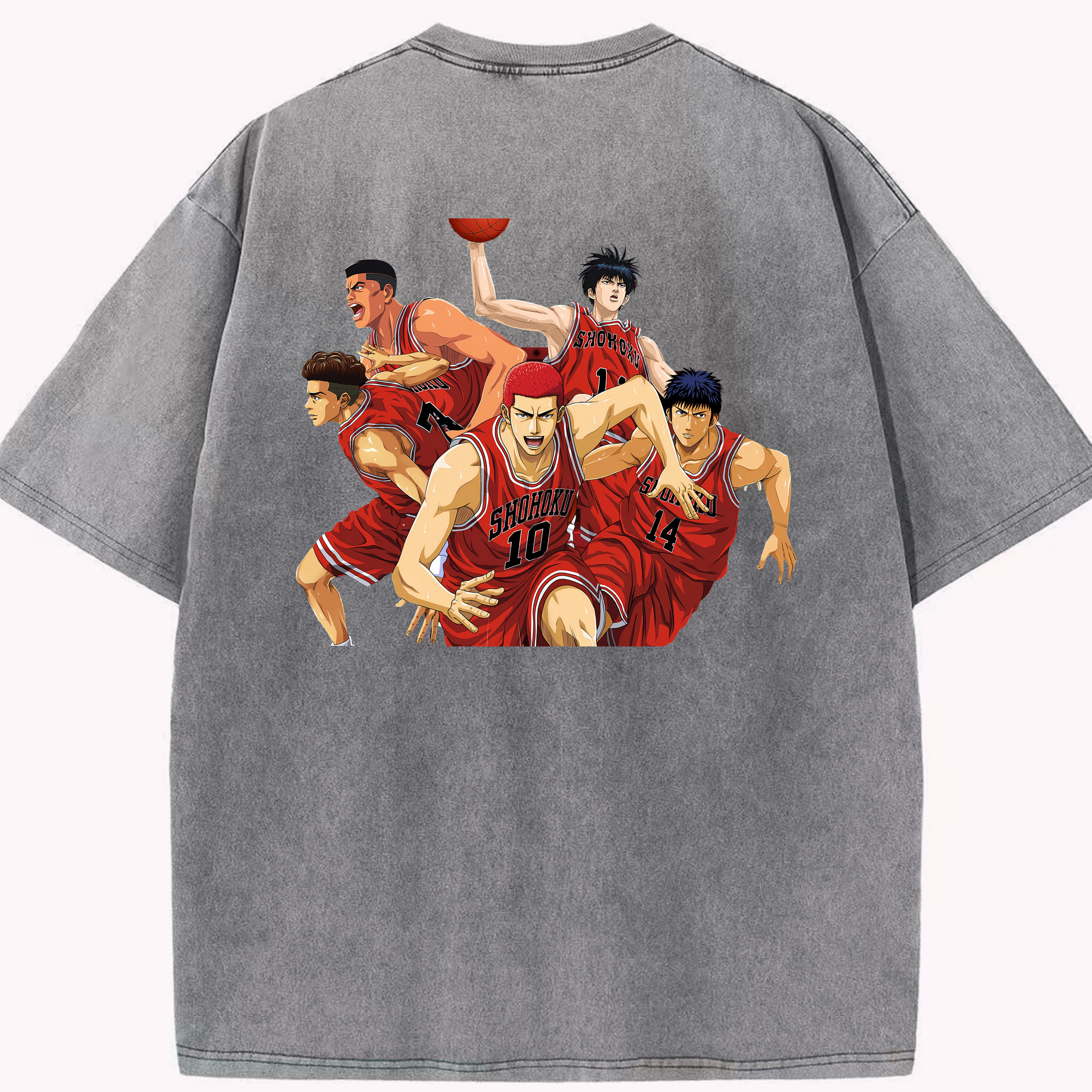 （画像用） SLAM DUNK／スラムダンク 綿100% ヴィンテージ風 半袖Tシャツ（背面プリント）