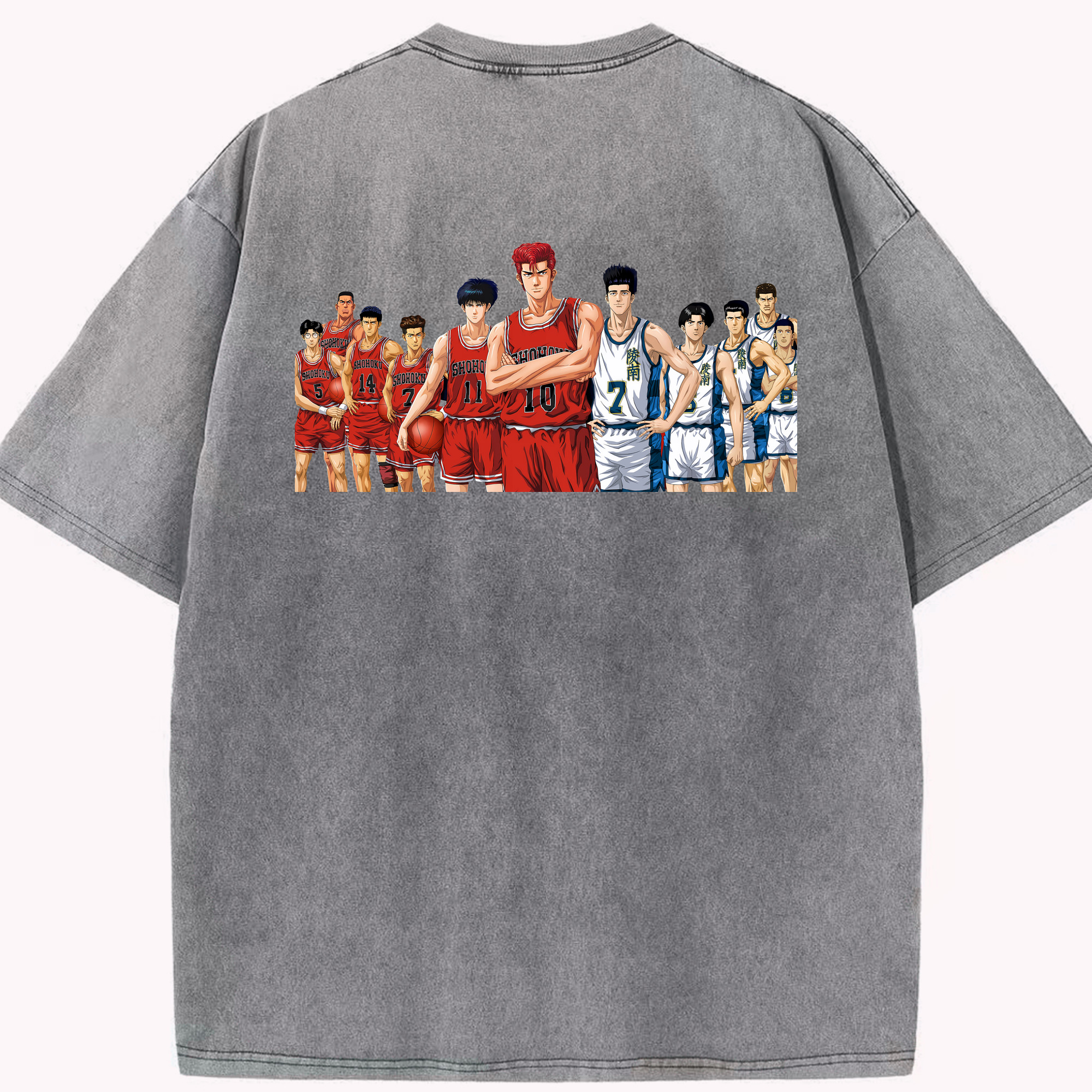（画像用） SLAM DUNK／スラムダンク 綿100% ヴィンテージ風 半袖Tシャツ（背面プリント）