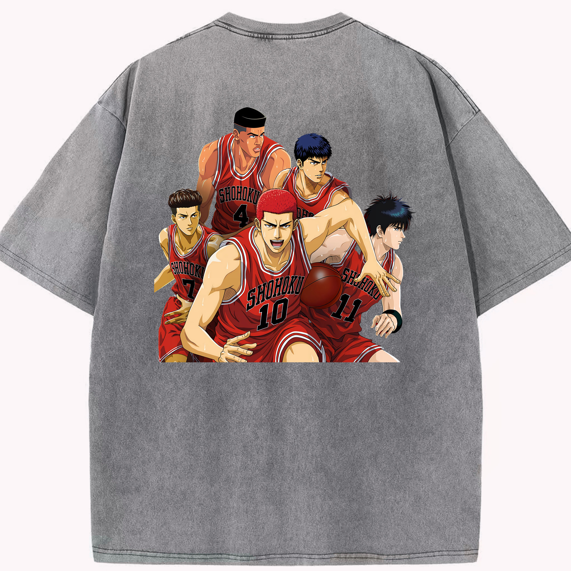 （画像用） SLAM DUNK／スラムダンク 綿100% ヴィンテージ風 半袖Tシャツ（背面プリント）