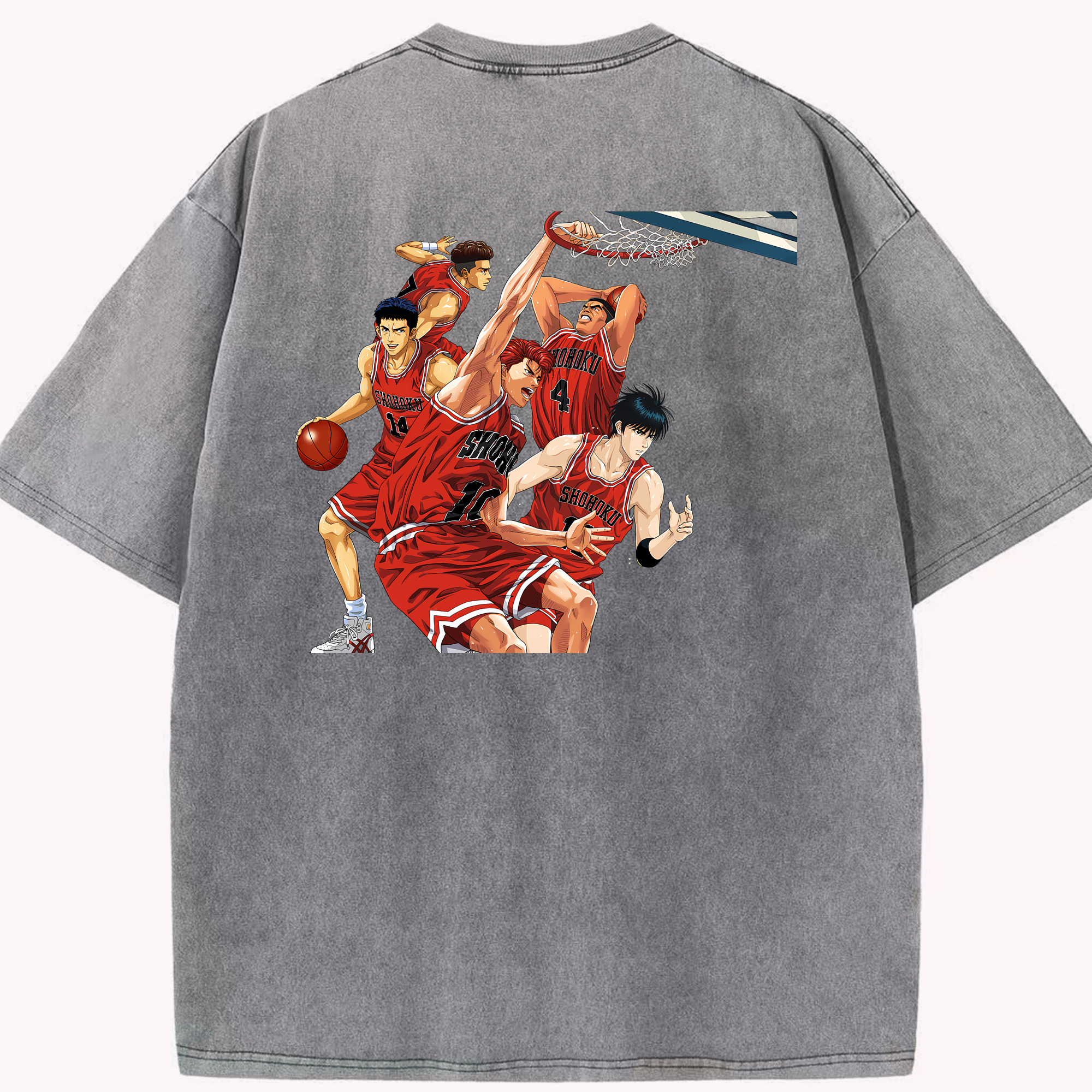 （画像用） SLAM DUNK／スラムダンク 綿100% ヴィンテージ風 半袖Tシャツ（背面プリント）