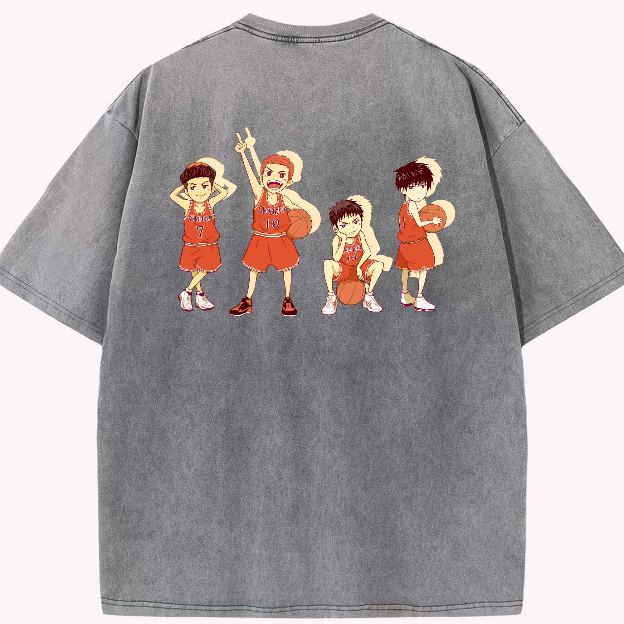 （画像用） SLAM DUNK／スラムダンク 綿100% ヴィンテージ風 半袖Tシャツ（背面プリント）