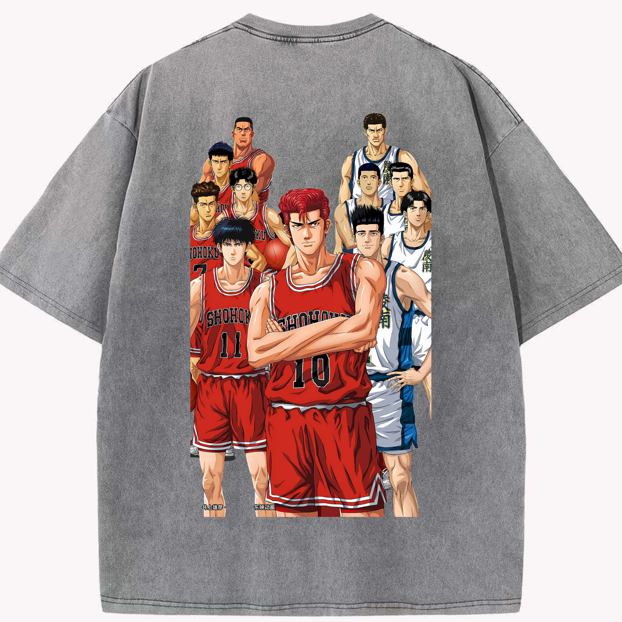 （画像用） SLAM DUNK／スラムダンク 綿100% ヴィンテージ風 半袖Tシャツ（背面プリント）