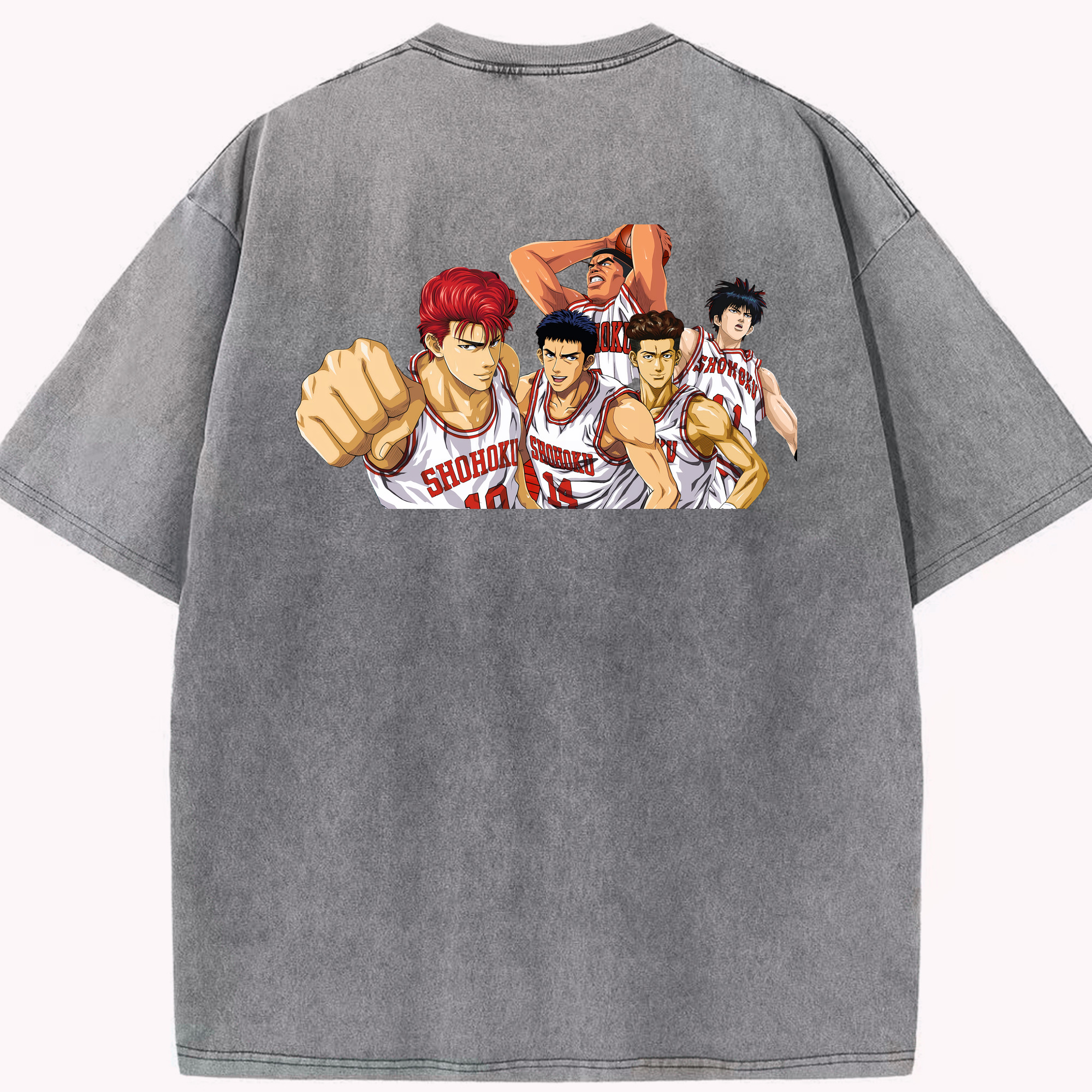 （画像用） SLAM DUNK／スラムダンク 綿100% ヴィンテージ風 半袖Tシャツ（背面プリント）