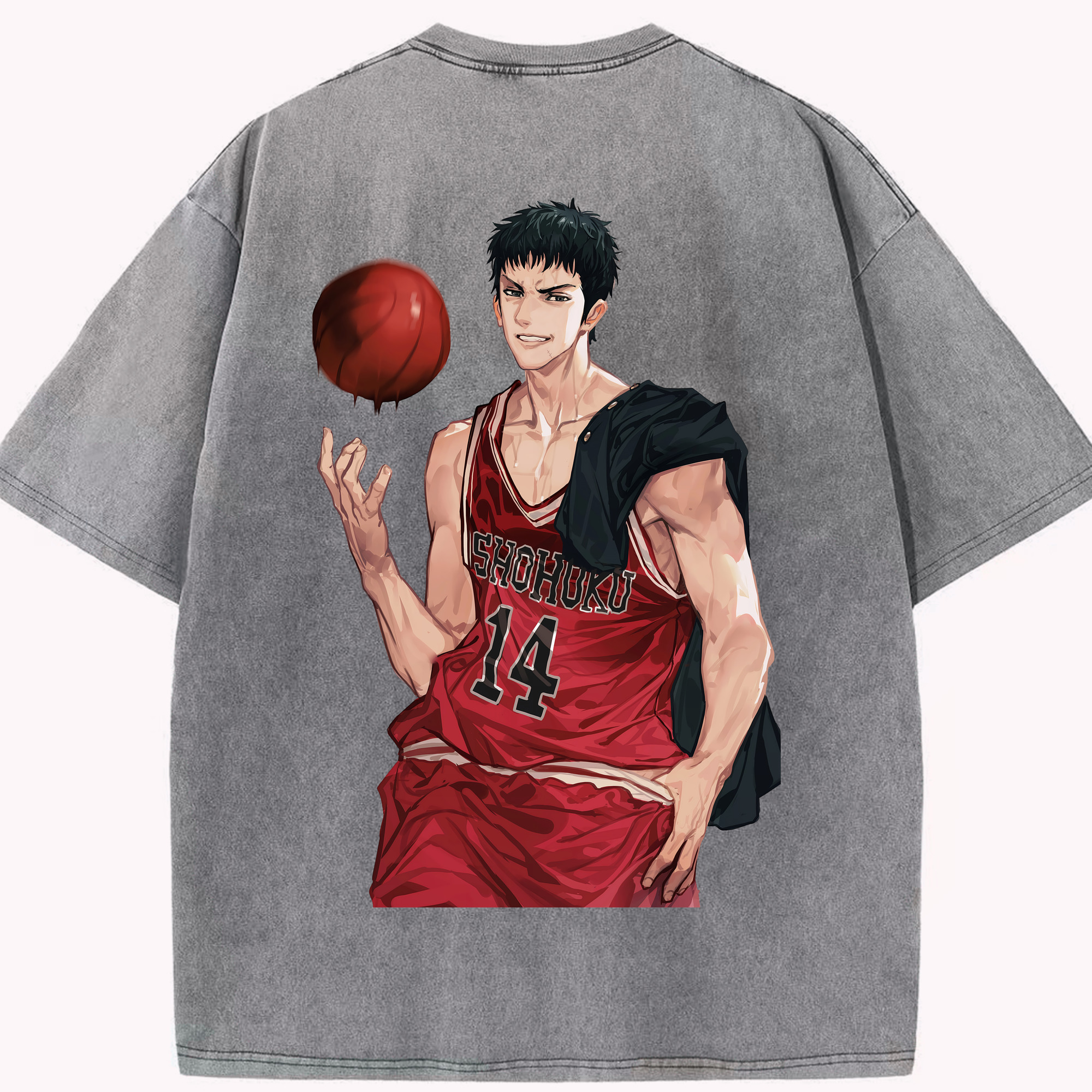（画像用） SLAM DUNK／スラムダンク 綿100% ヴィンテージ風 半袖Tシャツ（背面プリント）