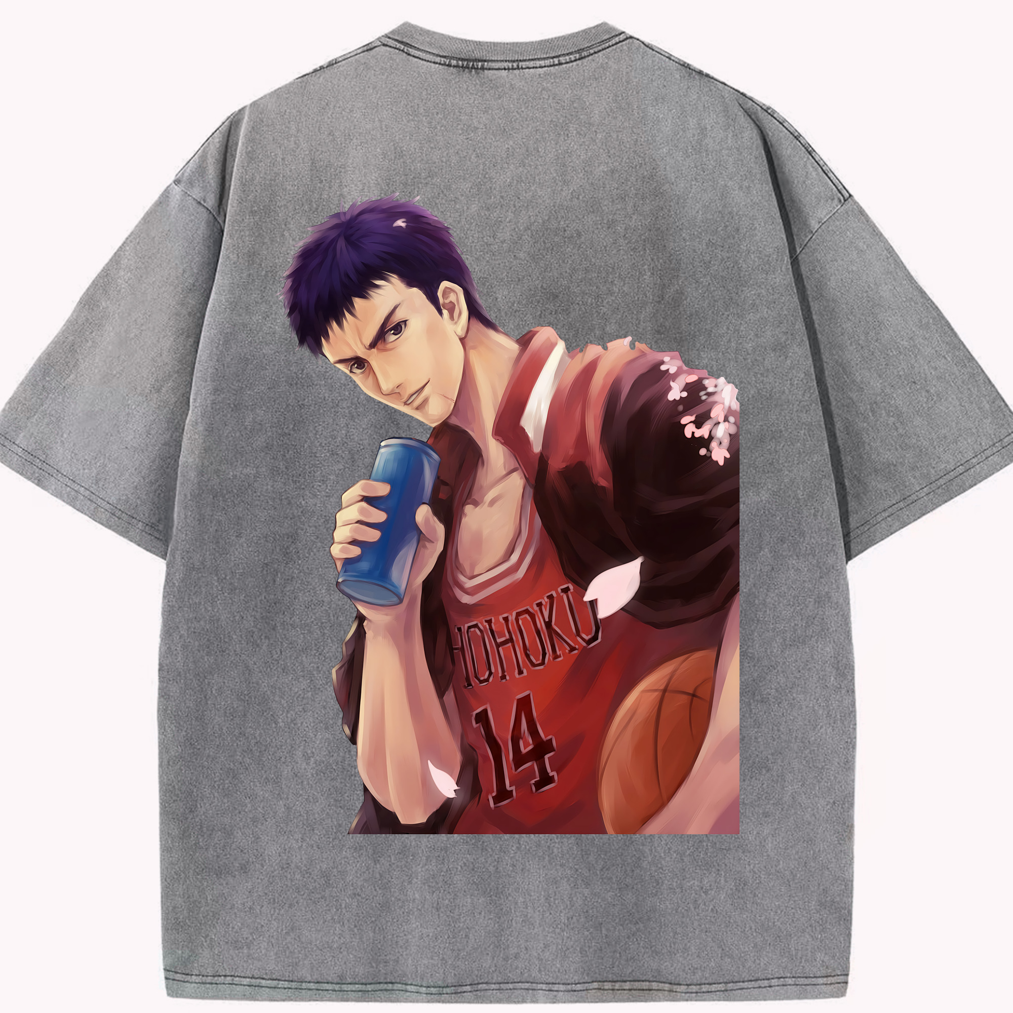 （画像用） SLAM DUNK／スラムダンク 綿100% ヴィンテージ風 半袖Tシャツ（背面プリント）