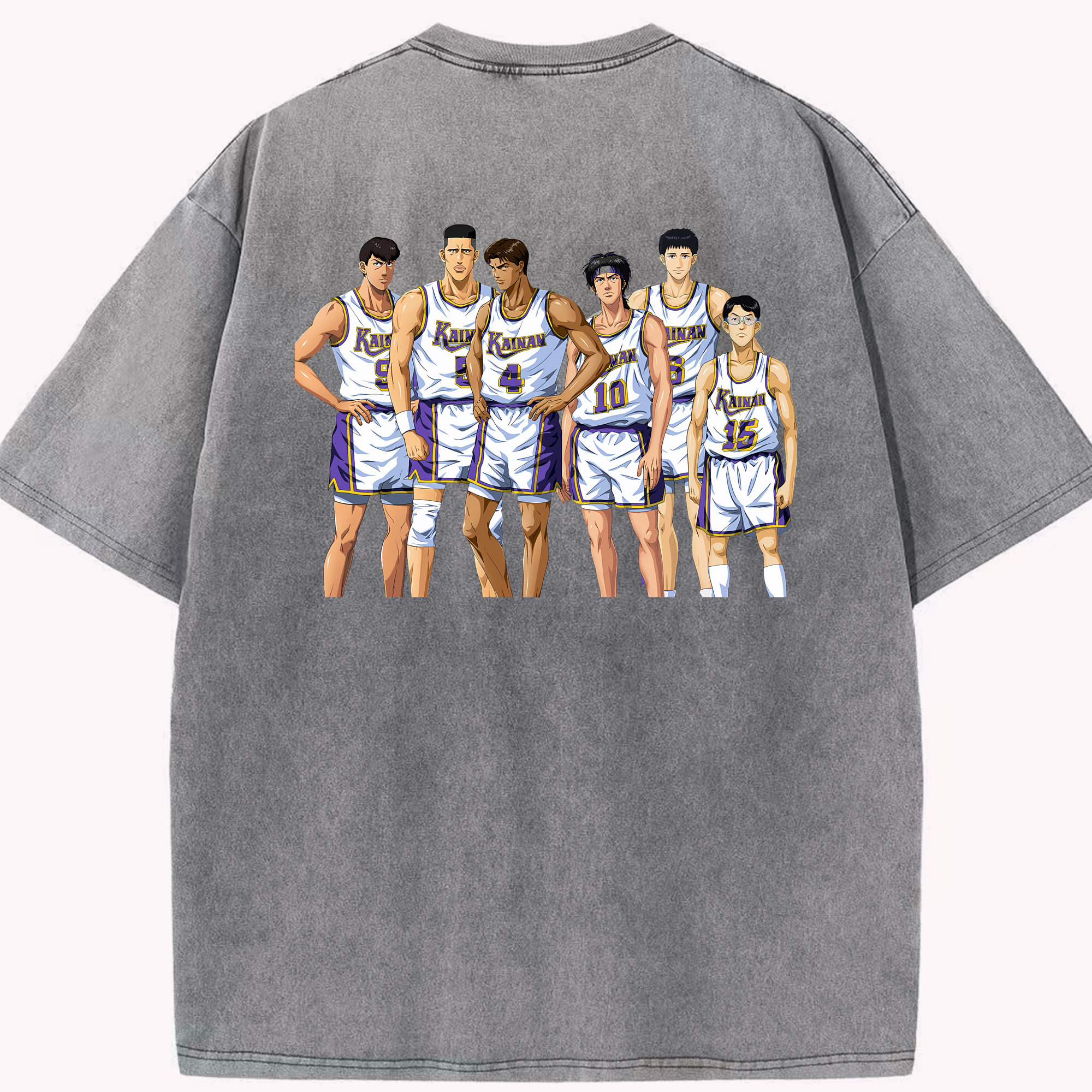 （画像用） SLAM DUNK／スラムダンク 綿100% ヴィンテージ風 半袖Tシャツ（背面プリント）