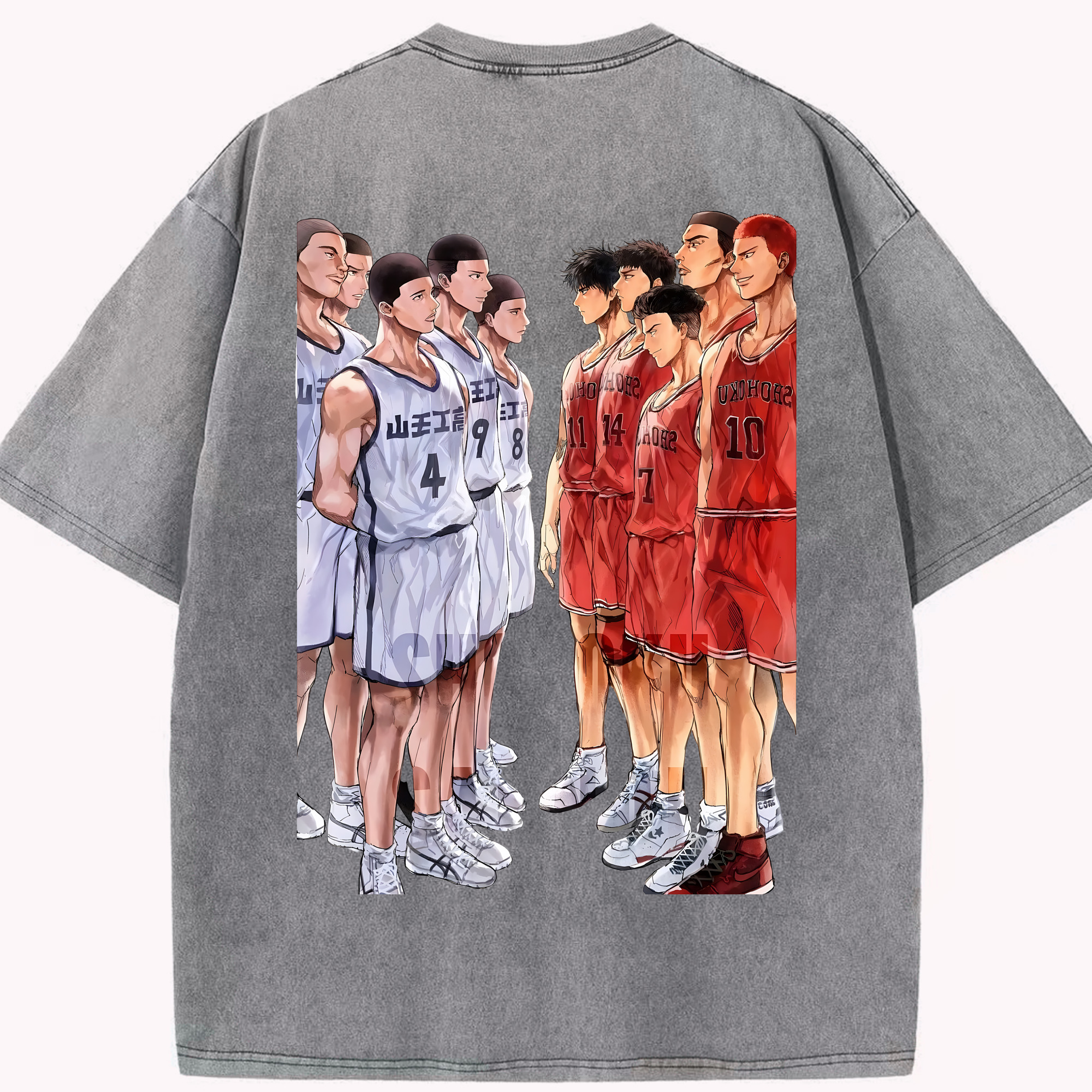 （画像用） SLAM DUNK／スラムダンク 綿100% ヴィンテージ風 半袖Tシャツ（背面プリント）