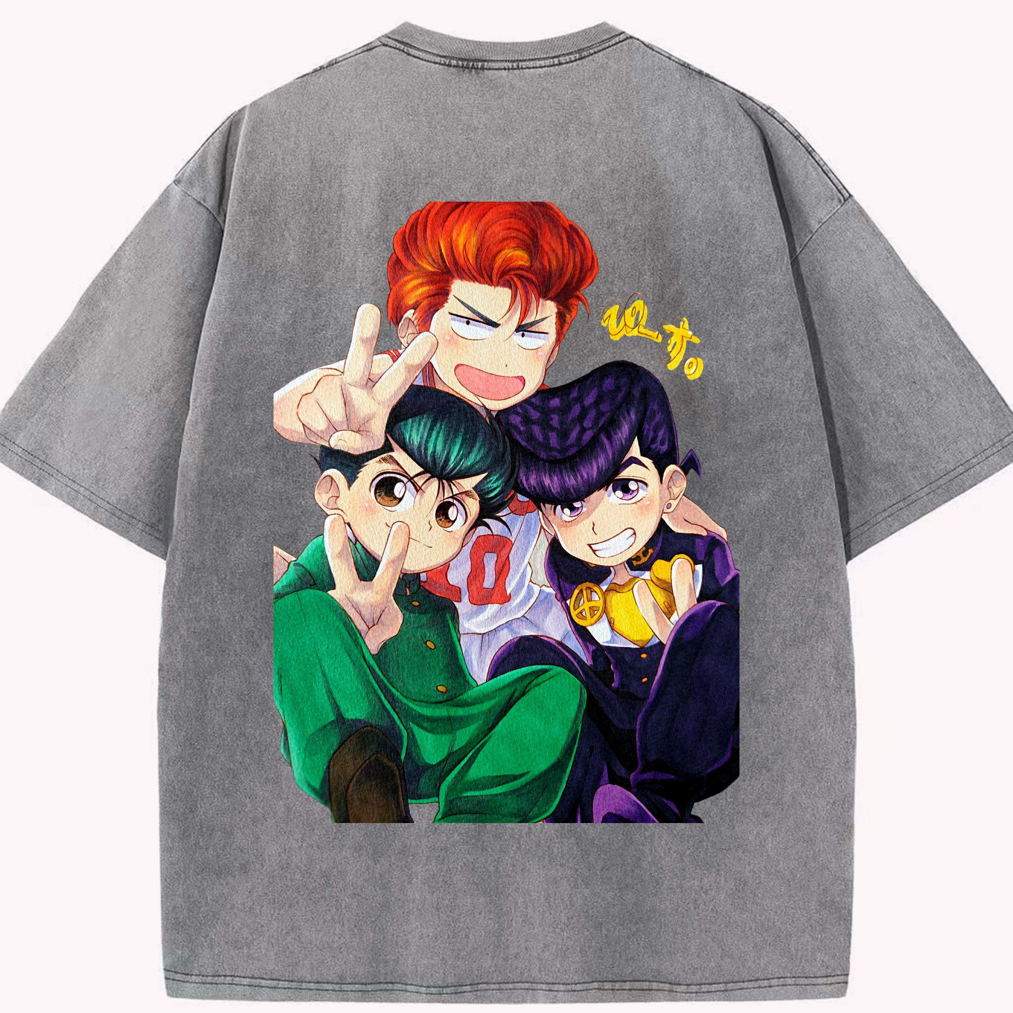 SLAM DUNK／スラムダンク 綿100% ヴィンテージ風 半袖Tシャツ（背面プリント）