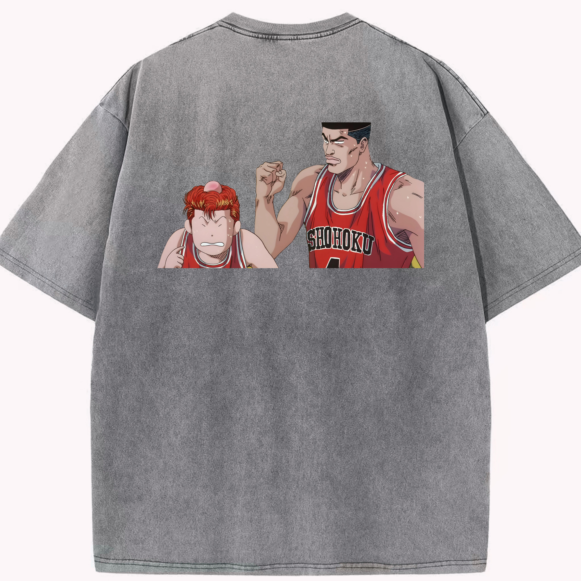 SLAM DUNK／スラムダンク 綿100% ヴィンテージ風 半袖Tシャツ（背面プリント）