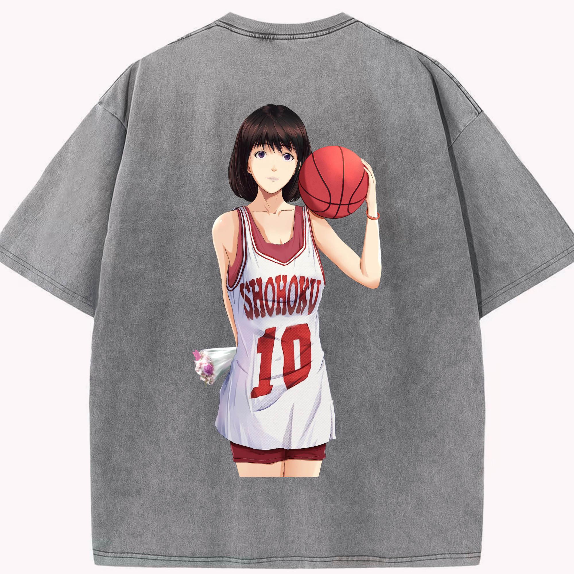 SLAM DUNK／スラムダンク 綿100% ヴィンテージ風 半袖Tシャツ（背面プリント）