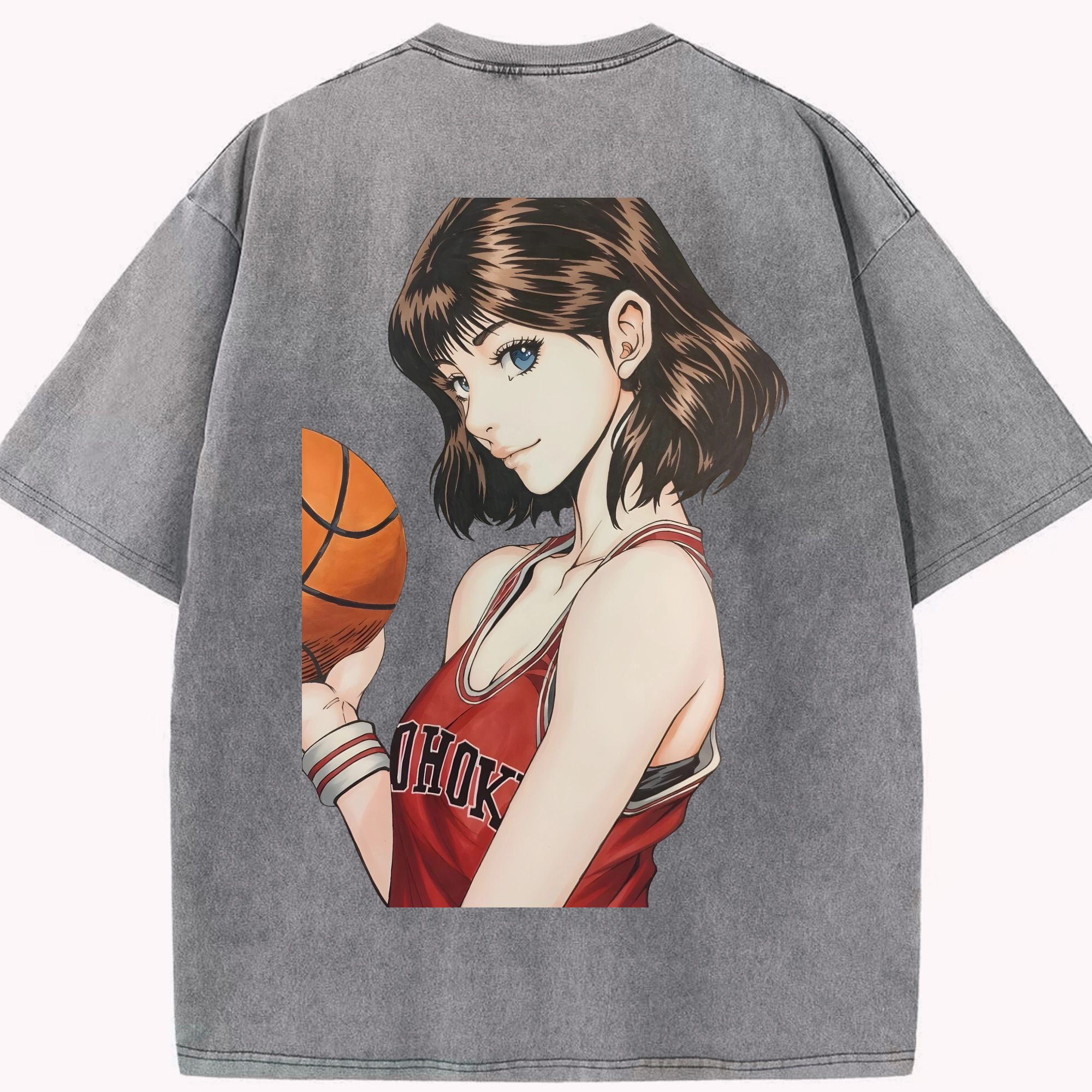 SLAM DUNK／スラムダンク 綿100% ヴィンテージ風 半袖Tシャツ（背面プリント）