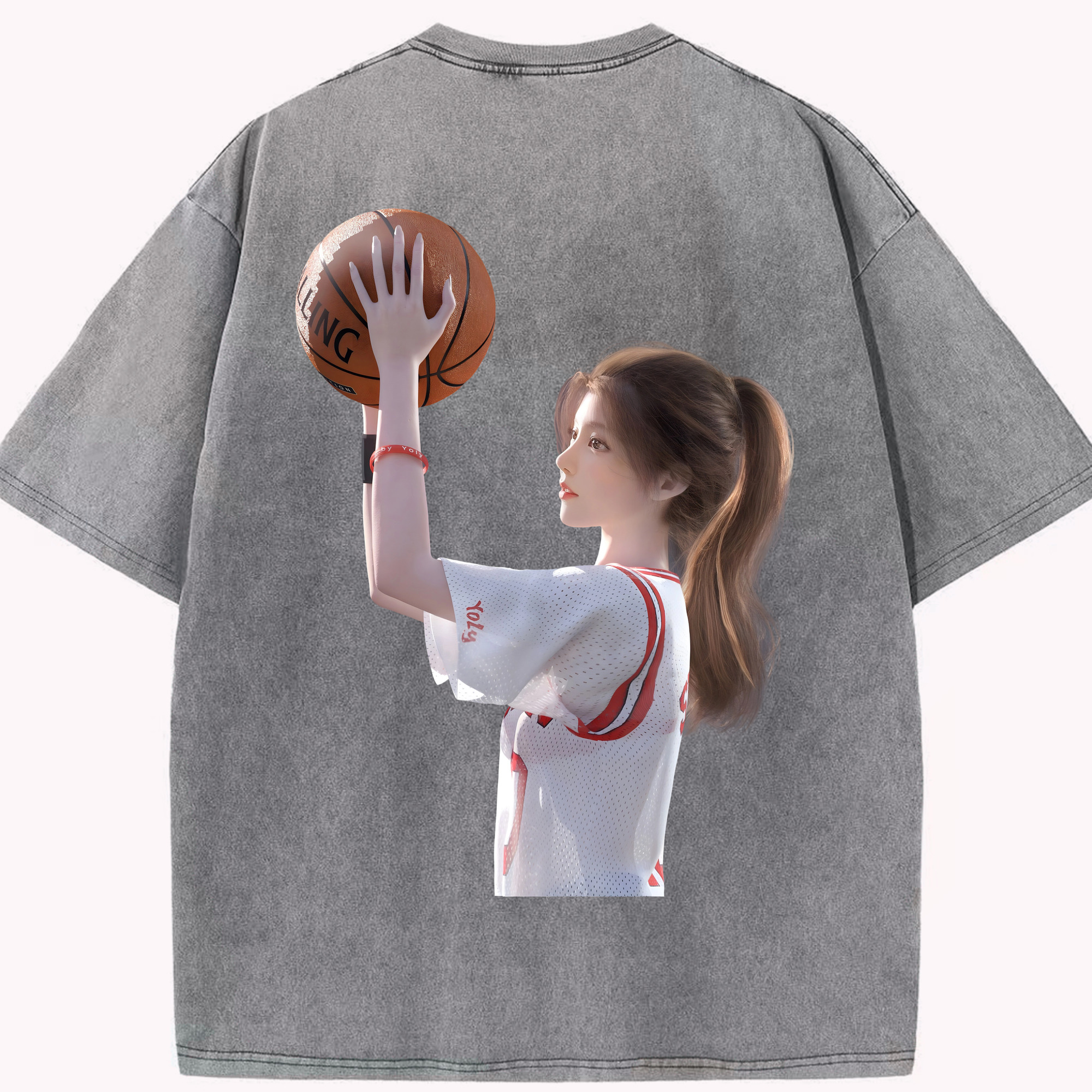 SLAM DUNK／スラムダンク 綿100% ヴィンテージ風 半袖Tシャツ（背面プリント）