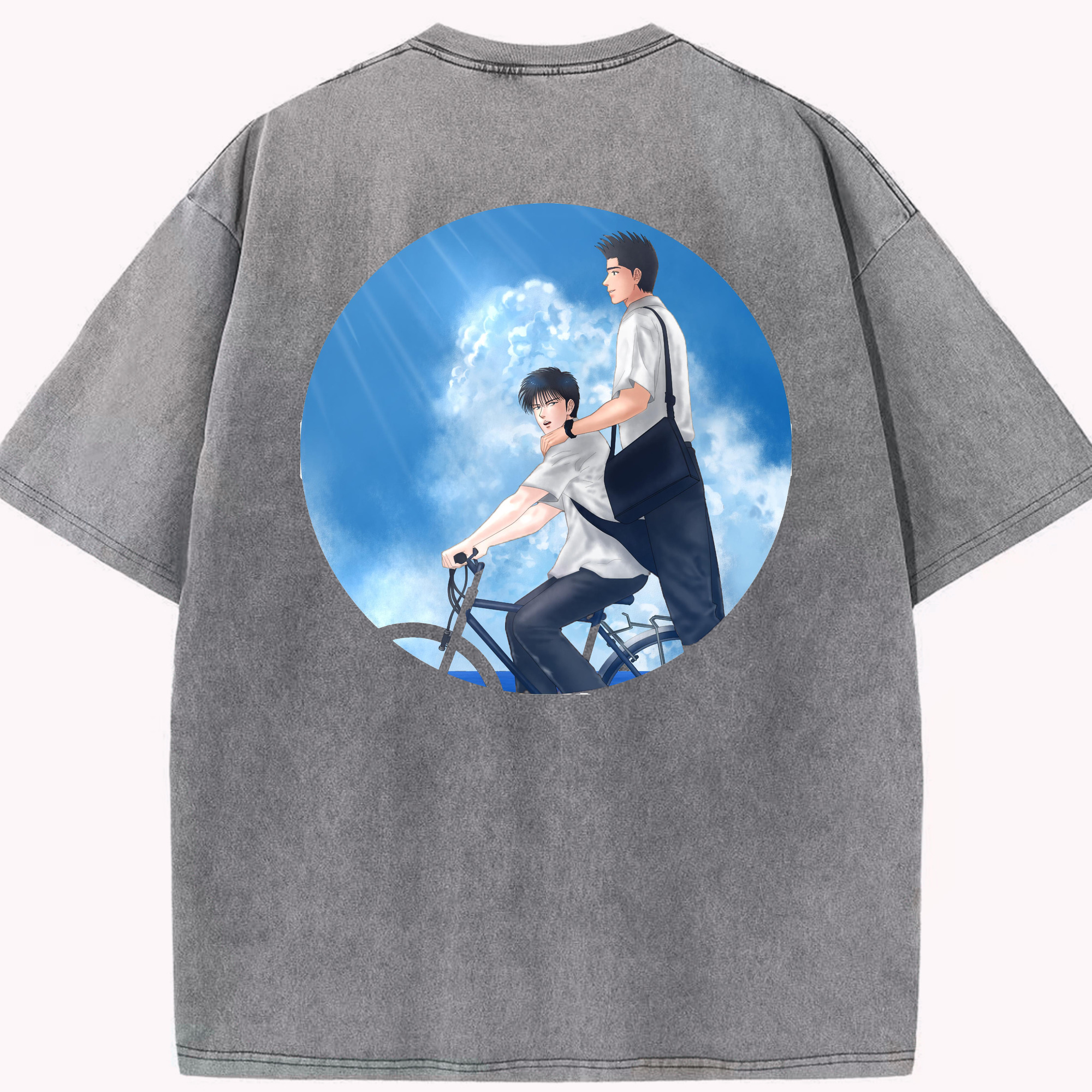 SLAM DUNK／スラムダンク 綿100% ヴィンテージ風 半袖Tシャツ（背面プリント）