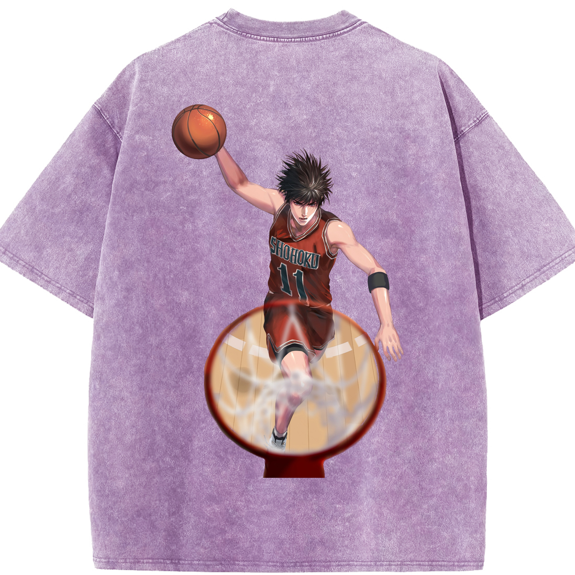 （画像用） SLAM DUNK／スラムダンク 綿100% ヴィンテージ風 半袖Tシャツ（背面プリント）