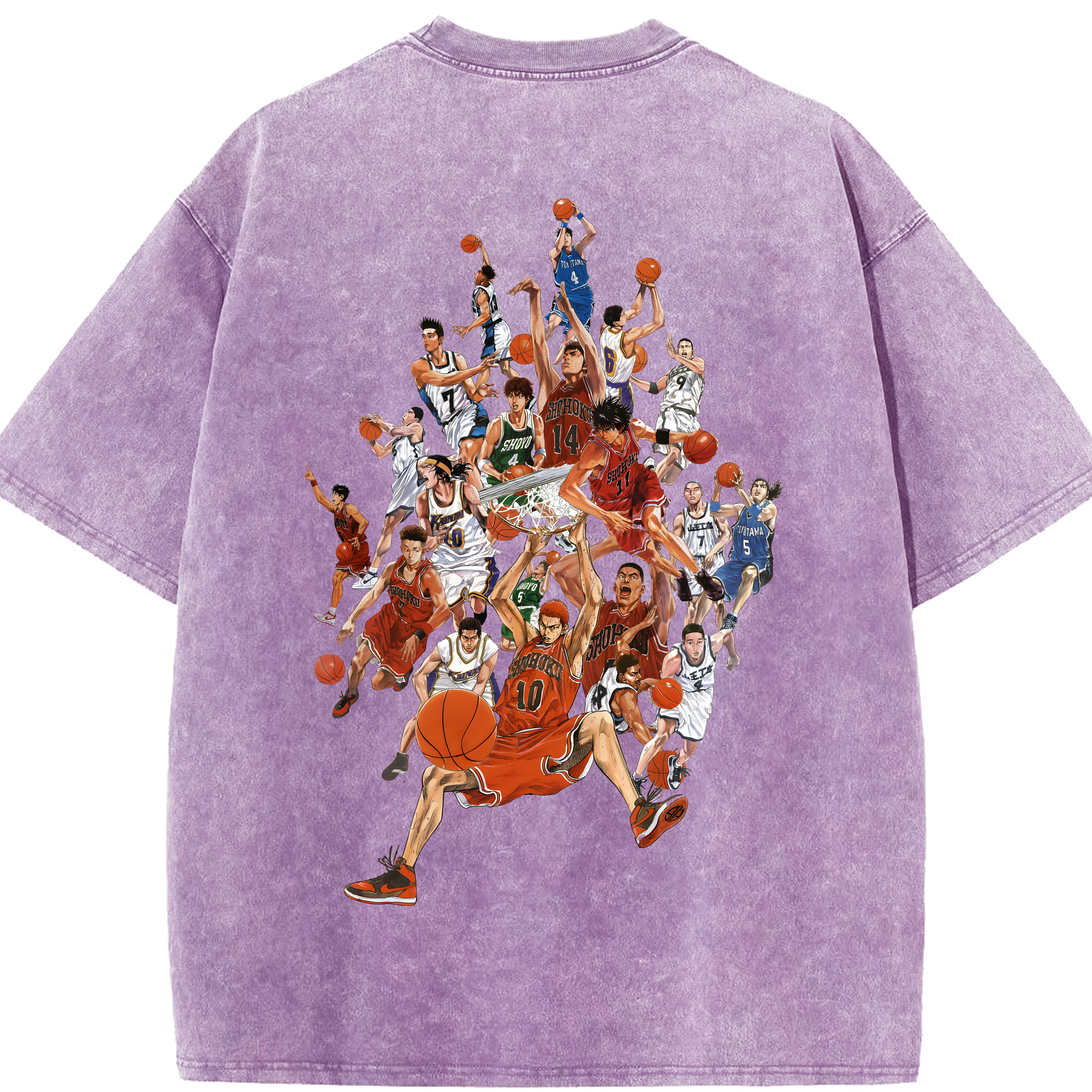 （画像用） SLAM DUNK／スラムダンク 綿100% ヴィンテージ風 半袖Tシャツ（背面プリント）