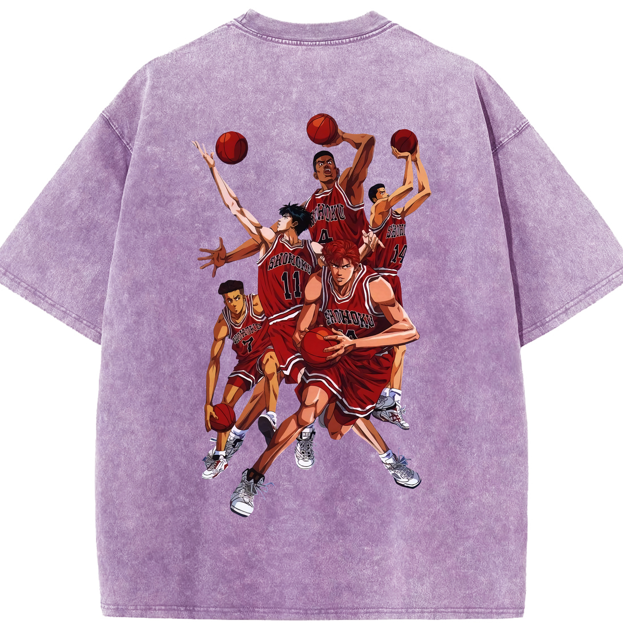 （画像用） SLAM DUNK／スラムダンク 綿100% ヴィンテージ風 半袖Tシャツ（背面プリント）