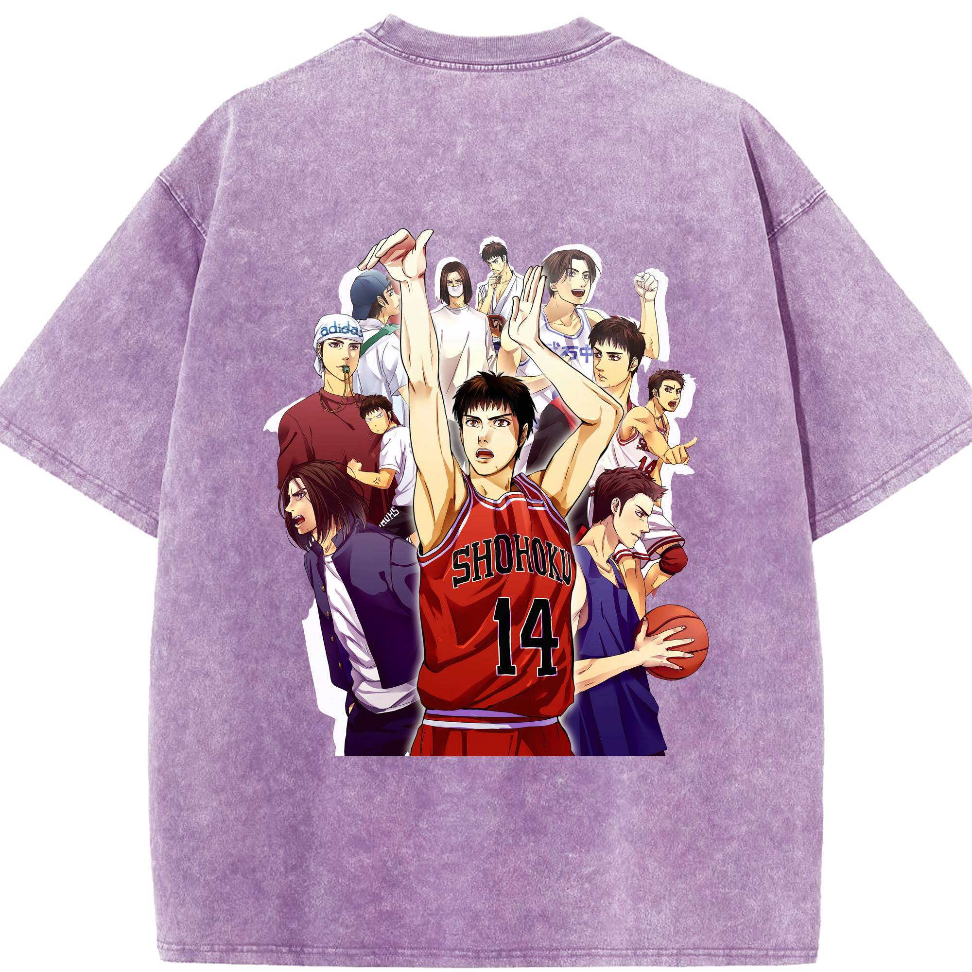（画像用） SLAM DUNK／スラムダンク 綿100% ヴィンテージ風 半袖Tシャツ（背面プリント）
