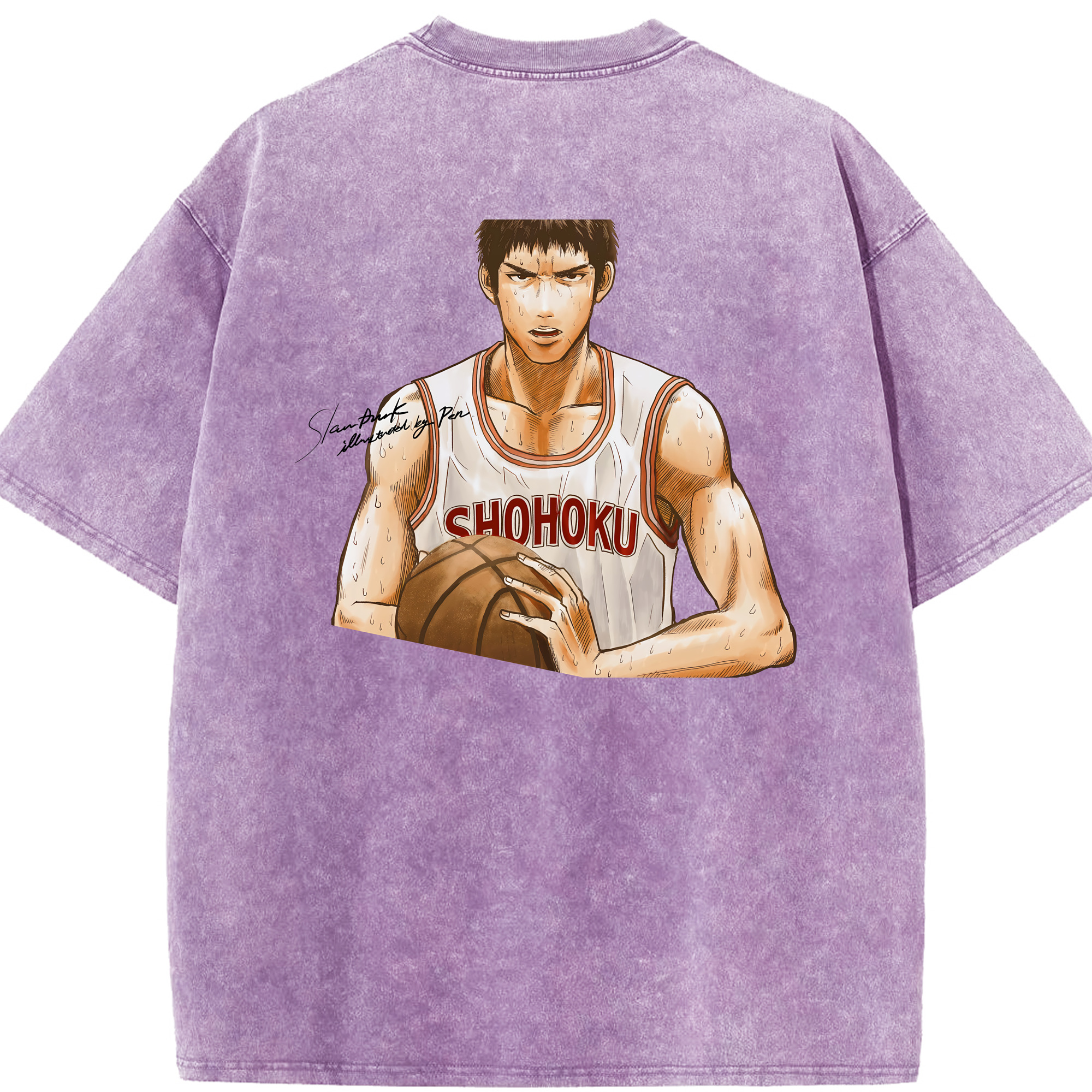 （画像用） SLAM DUNK／スラムダンク 綿100% ヴィンテージ風 半袖Tシャツ（背面プリント）